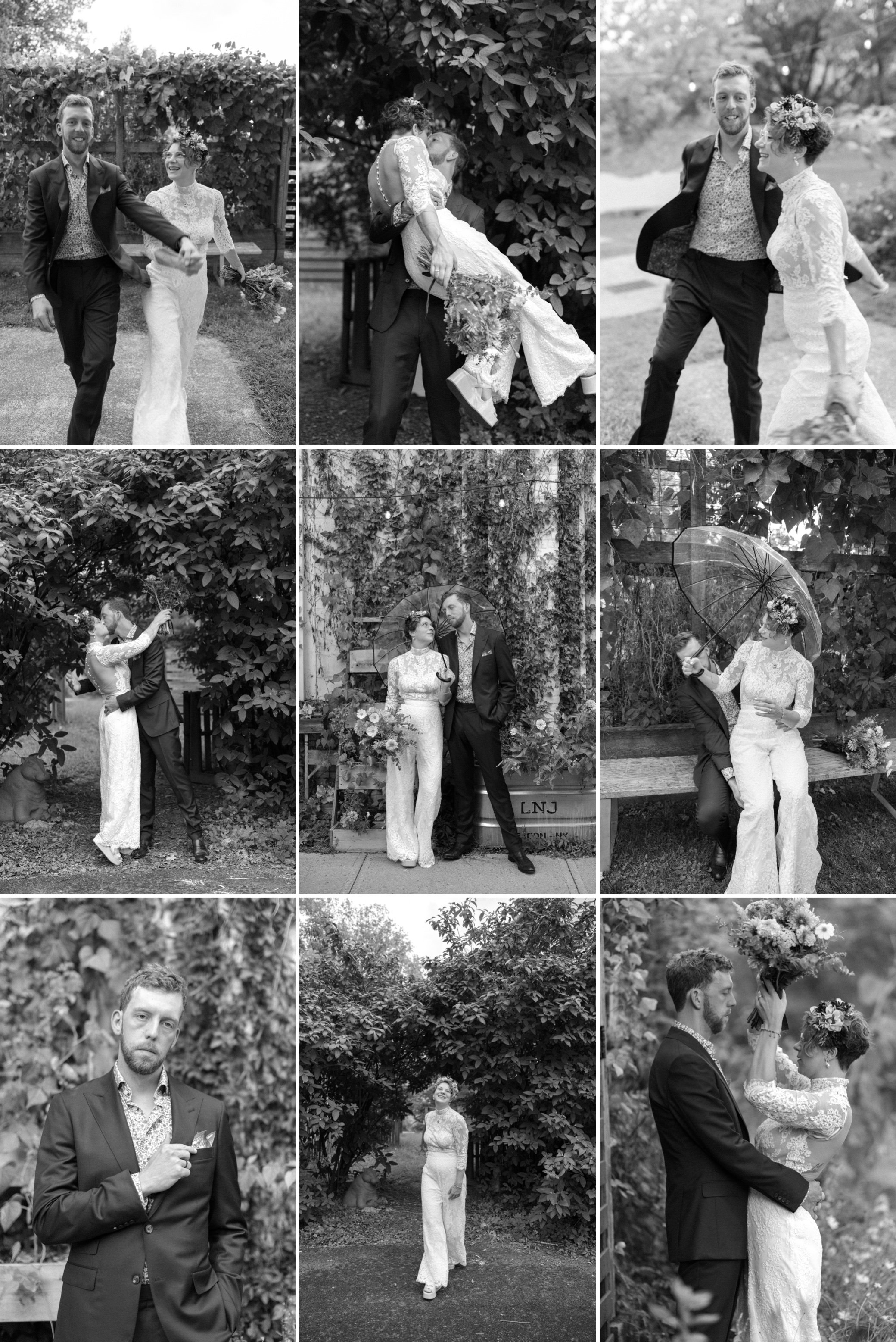  black and white photos of wedding couple on the grounds of the yard in beacon, ny 