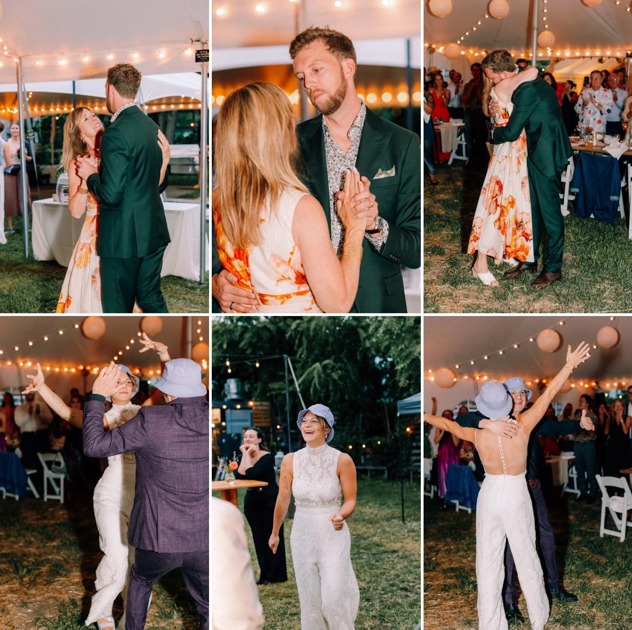  bride and groom dance with their parents at the yard in beacon, ny 