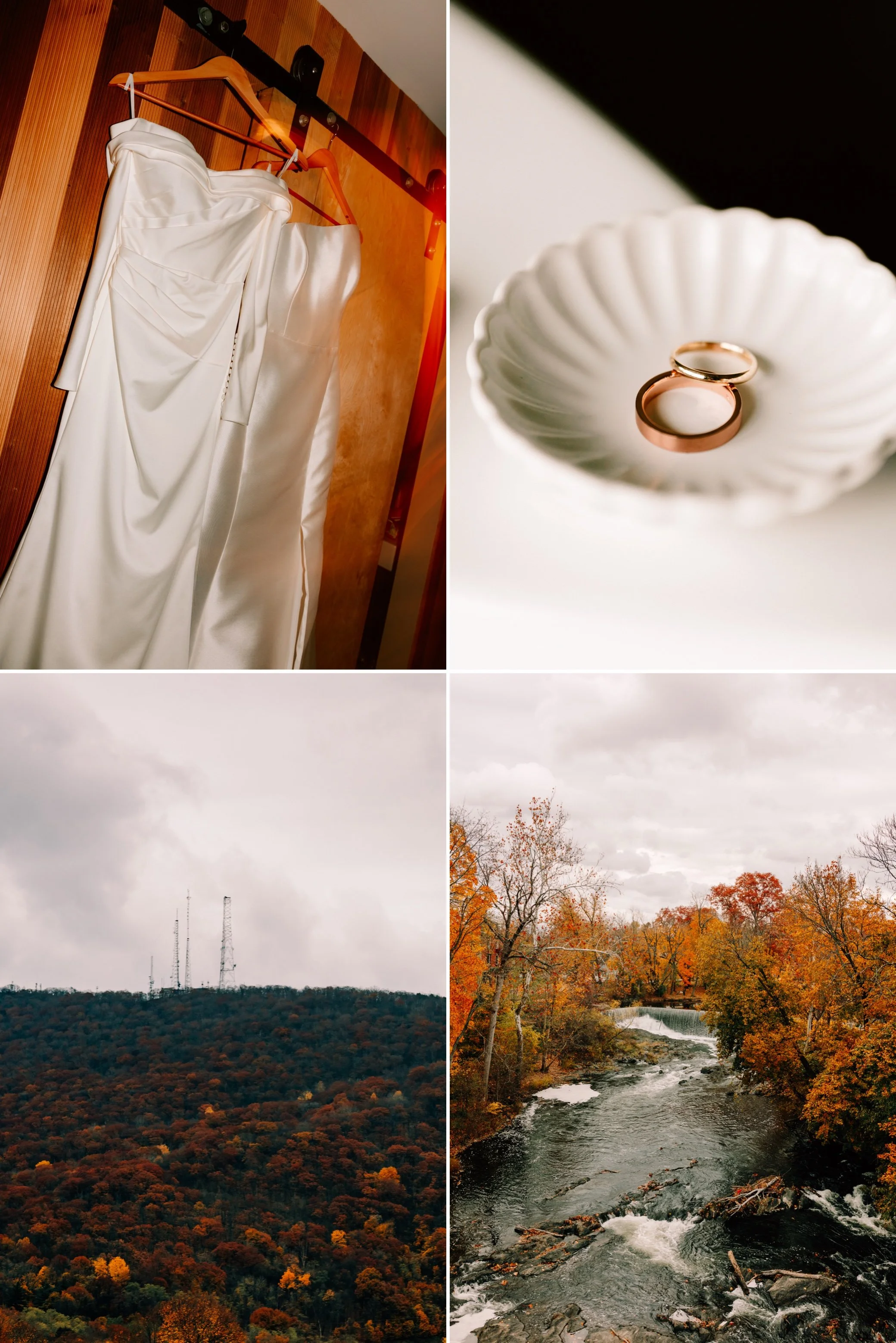  wedding dresses, wedding rings, mount beacon, and beacon falls at the roundhouse  