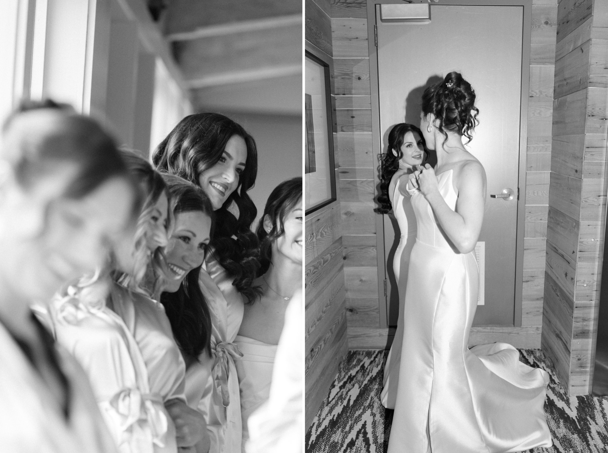  brides practice dance while bridesmaids look on at the roundhouse 