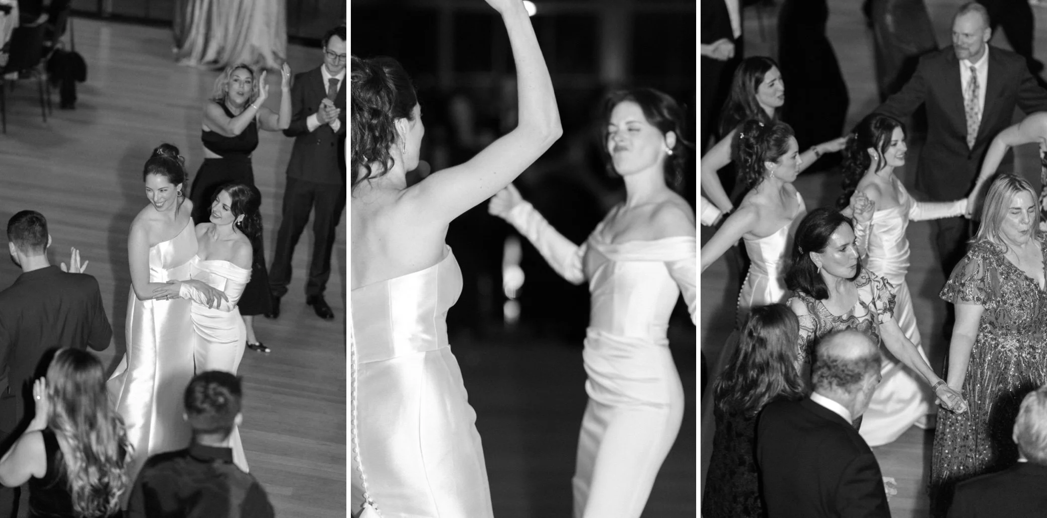  brides on the dancefloor having fun at the roundhouse 