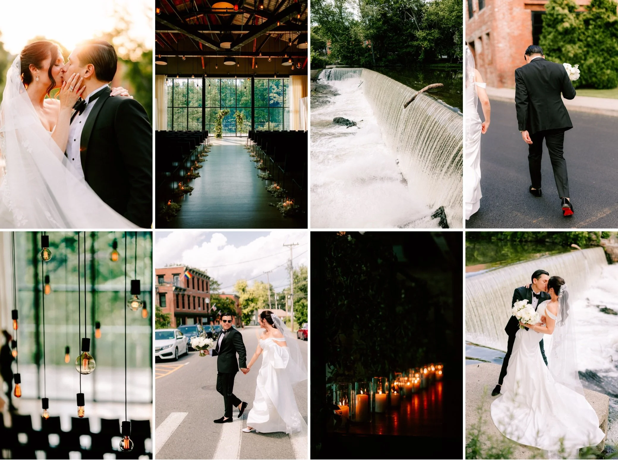 bride and groom around the roundhouse wedding venue in beacon new york