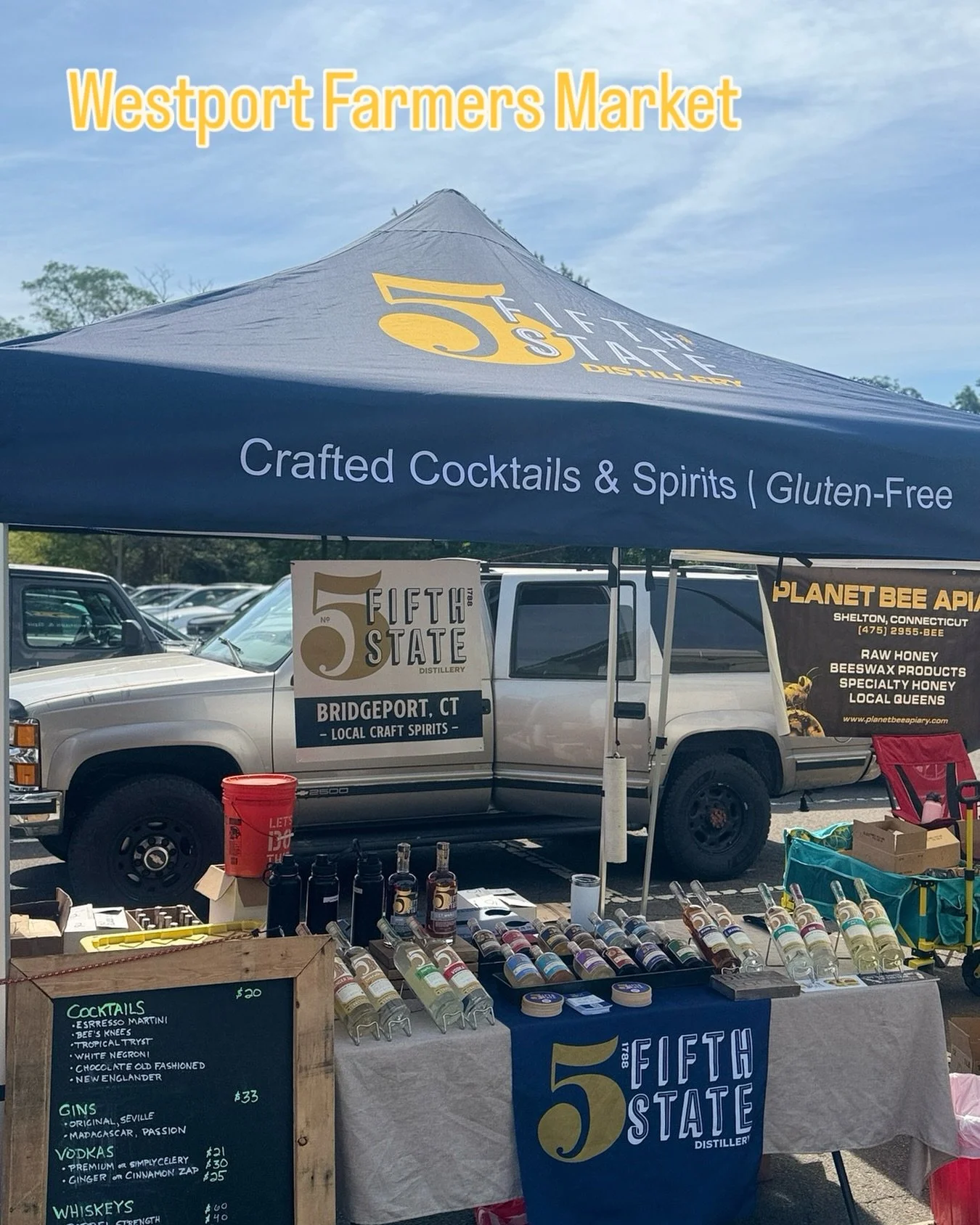 @westportfarmersmarket Today until 2 pm!  Come see our beautiful NEW tent and have a taste!