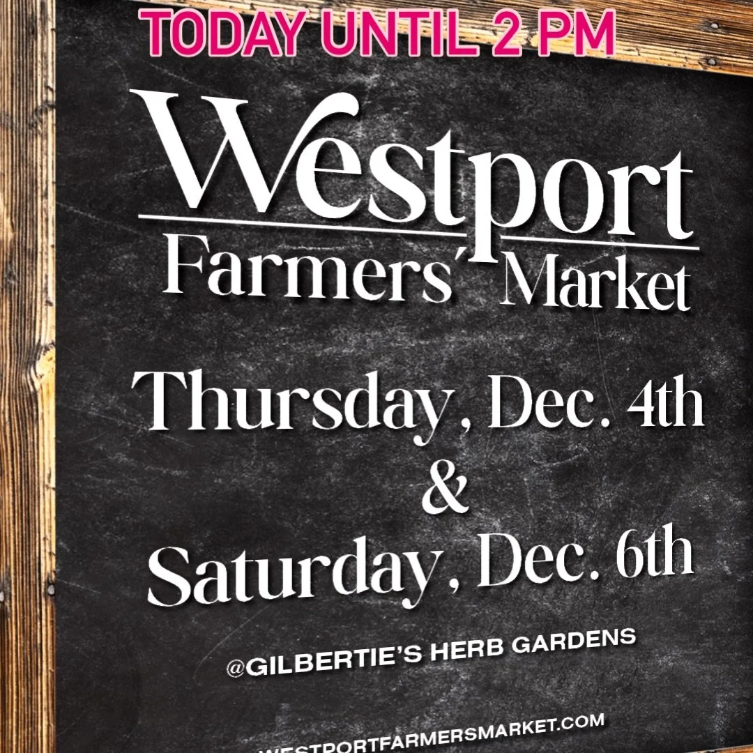 Holiday shopping in the warm greenhouses of @gilbertieswestport until 2 pm! @westportfarmersmarket