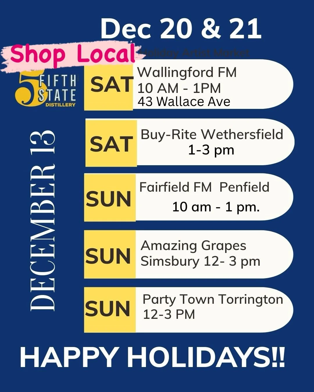 Shop Local for your Friends &amp; Family!  Many places to find our cocktails and sports. Happy Holidays and thank you for supporting all local businesses!