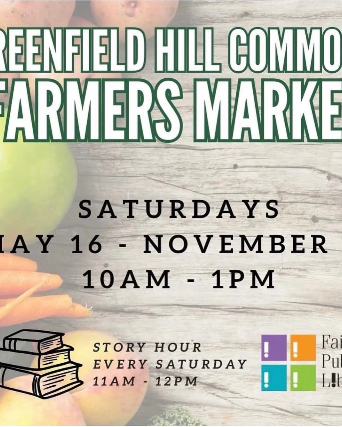 Today until 1 pm! @greenfieldhillcommons @greenfieldhillwinesandspirits