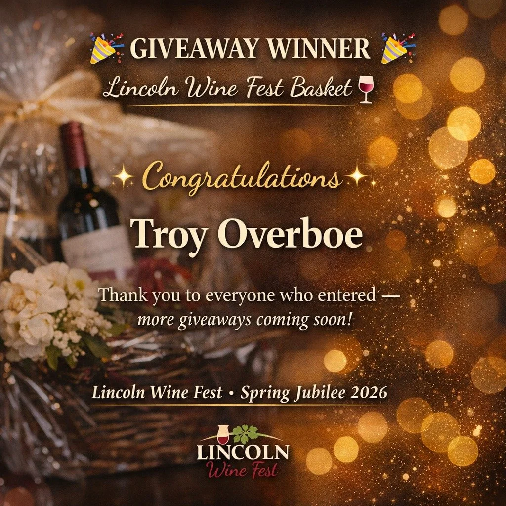 🎉 Congratulations to Troy Overboe, our Lincoln Wine Fest Giveaway Basket winner! 🍷
Thanks to everyone who entered &mdash; more Spring Jubilee fun coming soon ✨
#LincolnWineFest #WineFestWinner #SpringJubilee #communitycheers