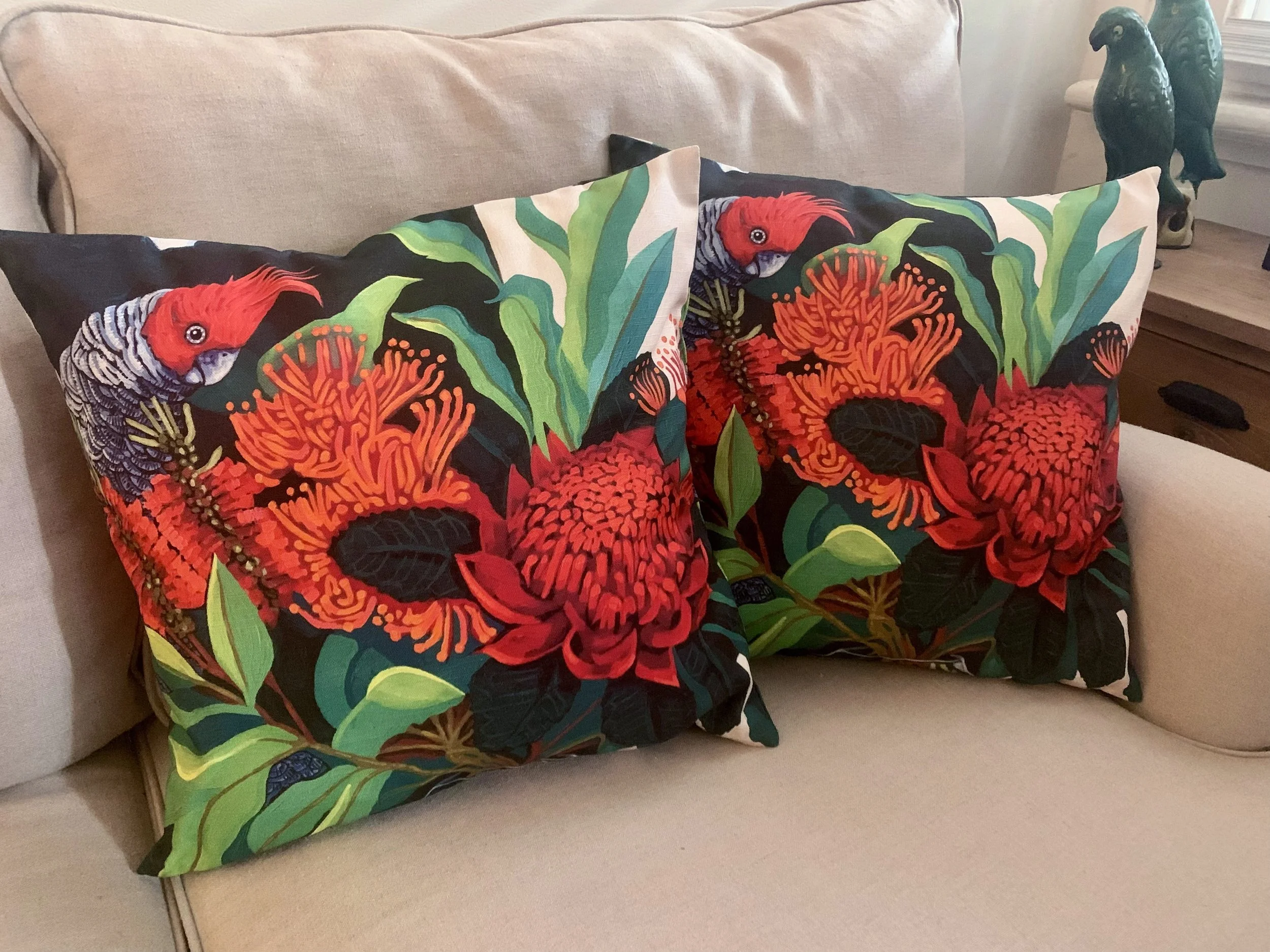 2 x Gang-Gang Cockatoo Cushions.jpg
