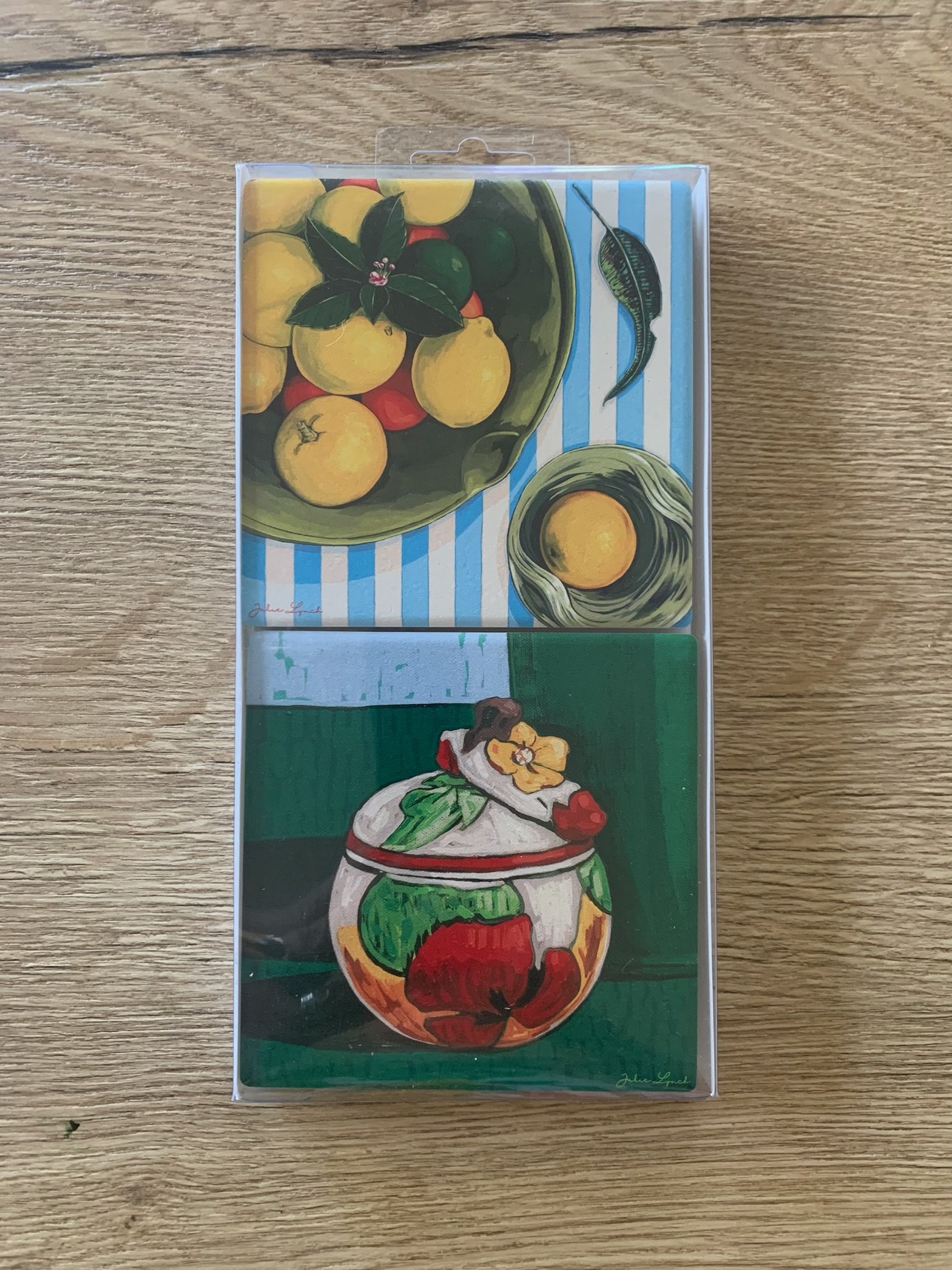 Set of 4 Lemons and Greens Coasters + FREE SHIPPING