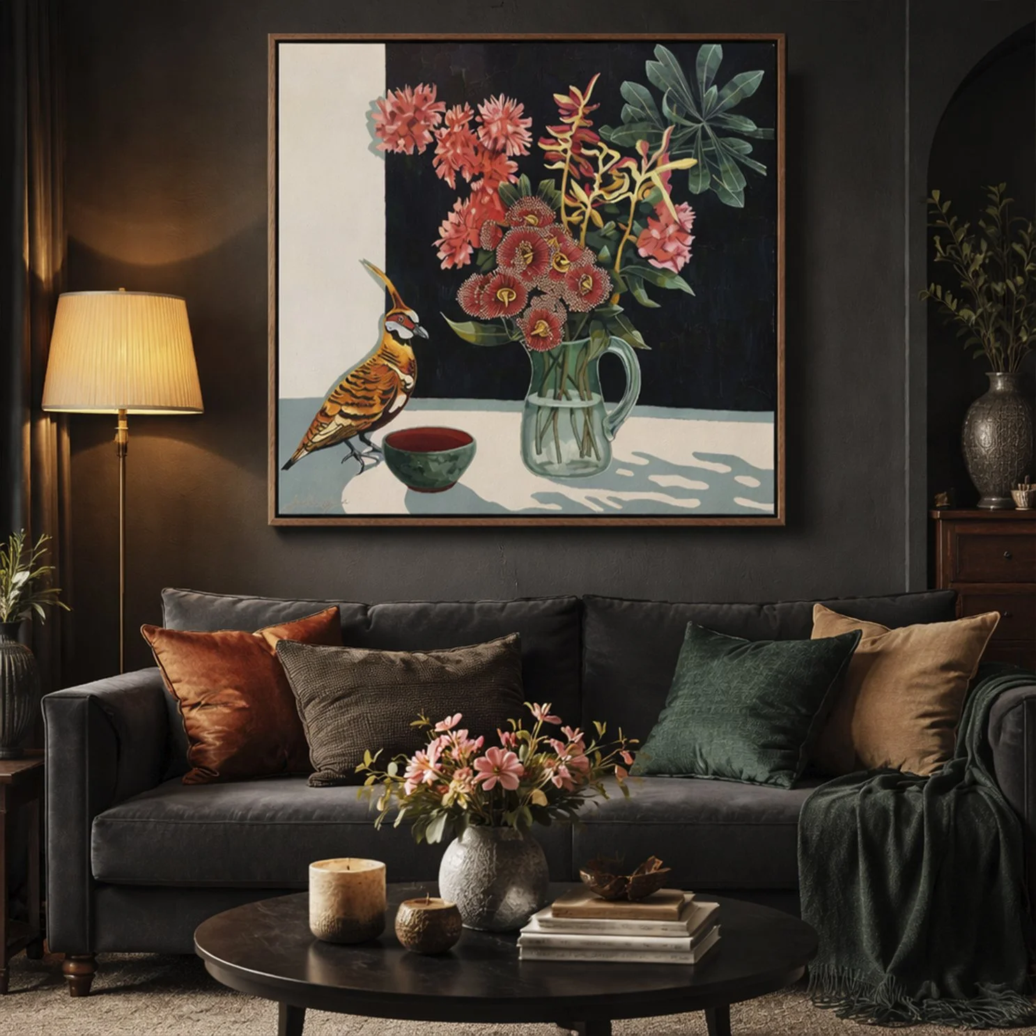 Spinifex Pigeon_Framed print_80x80cm_living room.jpg
