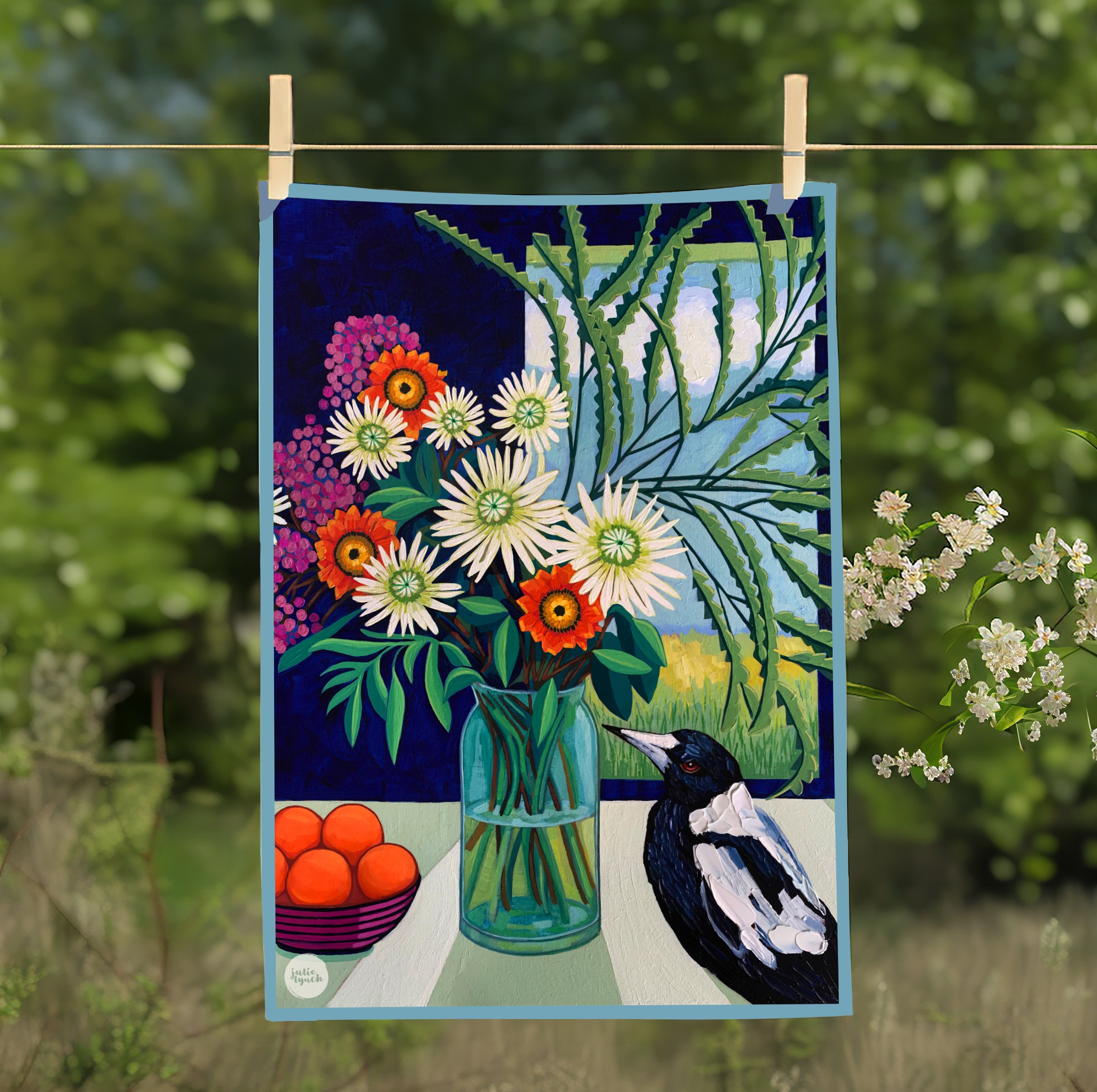 squareMagpie Teatowel on famr background.jpg