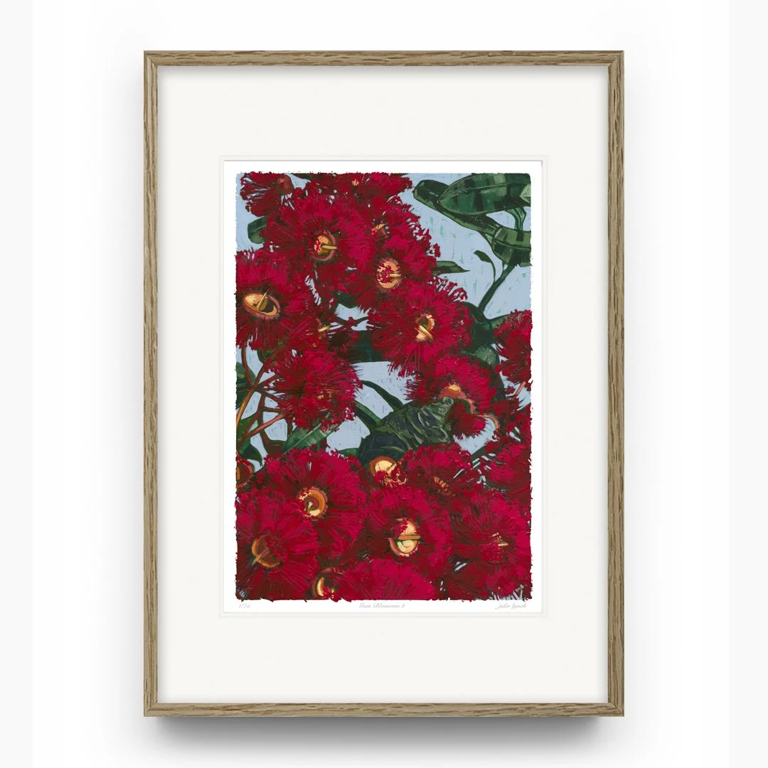 Gum Blossoms 2 | Limited Ed. Print Framed in American Ash, Under Glass Original Pastel Renderings  | WAS $300, GET FOR $90 USING CODE MOVING70