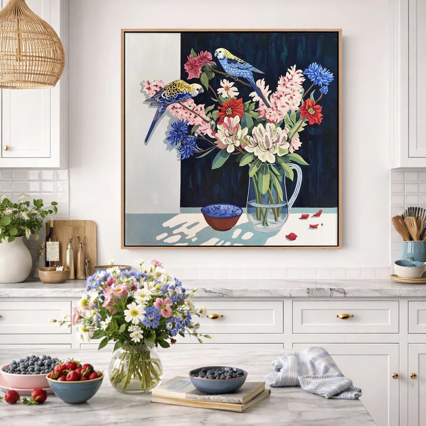 Pale-headed Rosellas_Framed print_80x80cm_kitchen.jpg