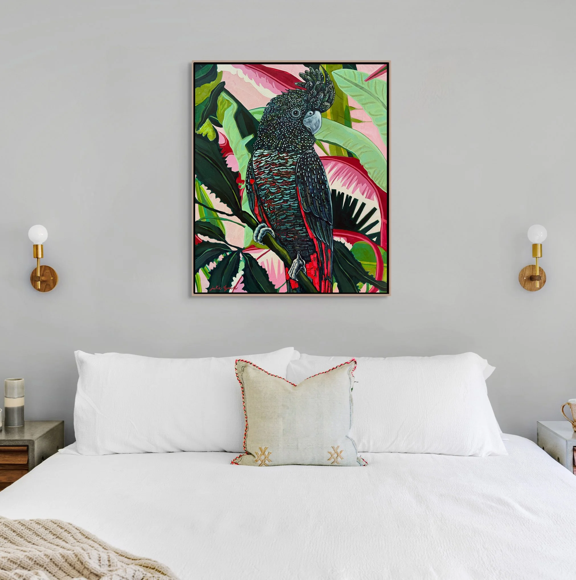Julie Lynch_Red tailed black cockatoo_bed interior.jpg