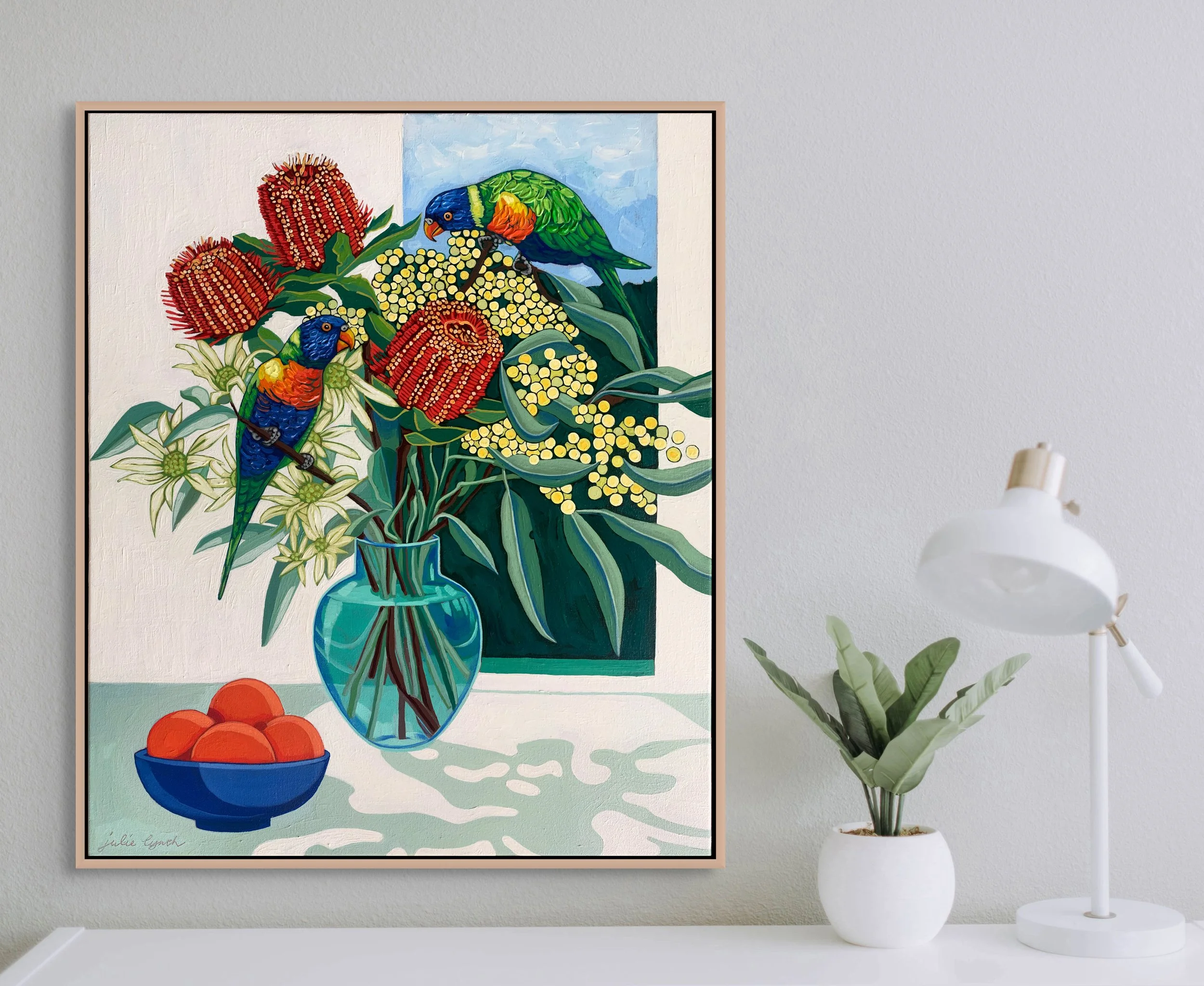 Julie Lynch_Rainbow Lorikeets and Oranges_interior desk2.jpg