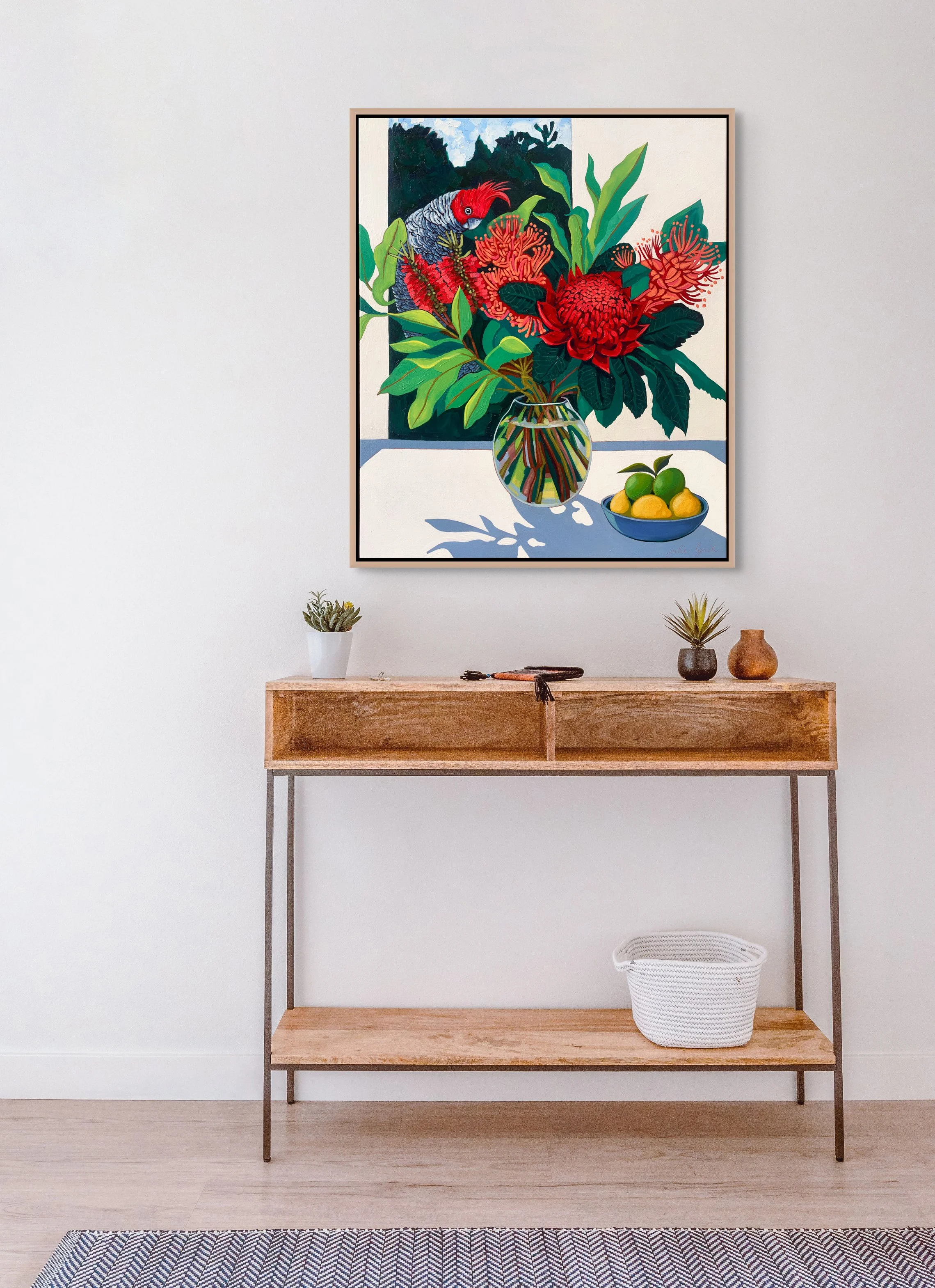 Julie Lynch_Gang-gang Cockatoo and Waratah hallway.jpg