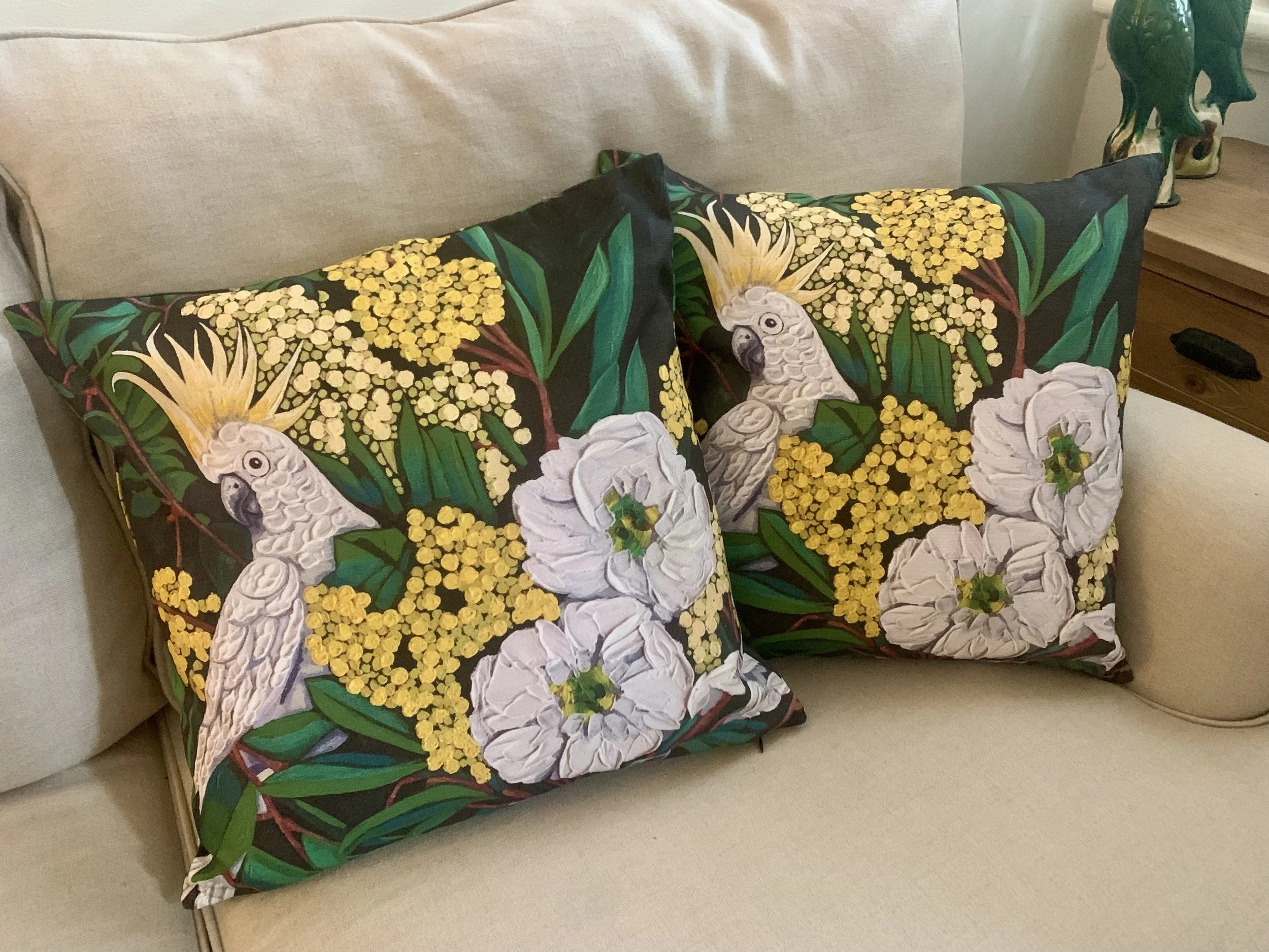 2 x Cockatoo and Wattle Cushions.jpg