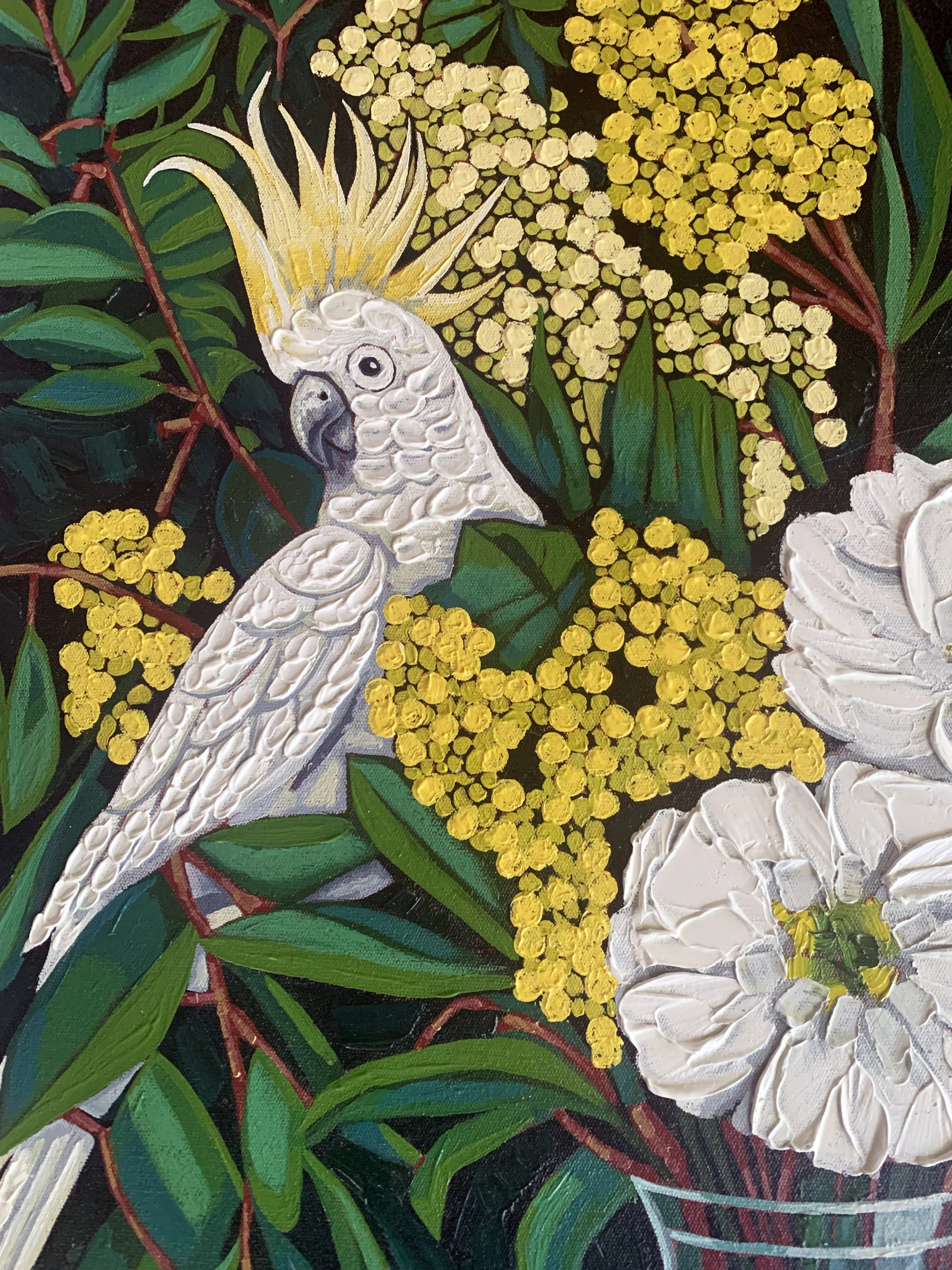Julie Lynch_Cockatoos and Lemons_oil on canvas _close up.jpg