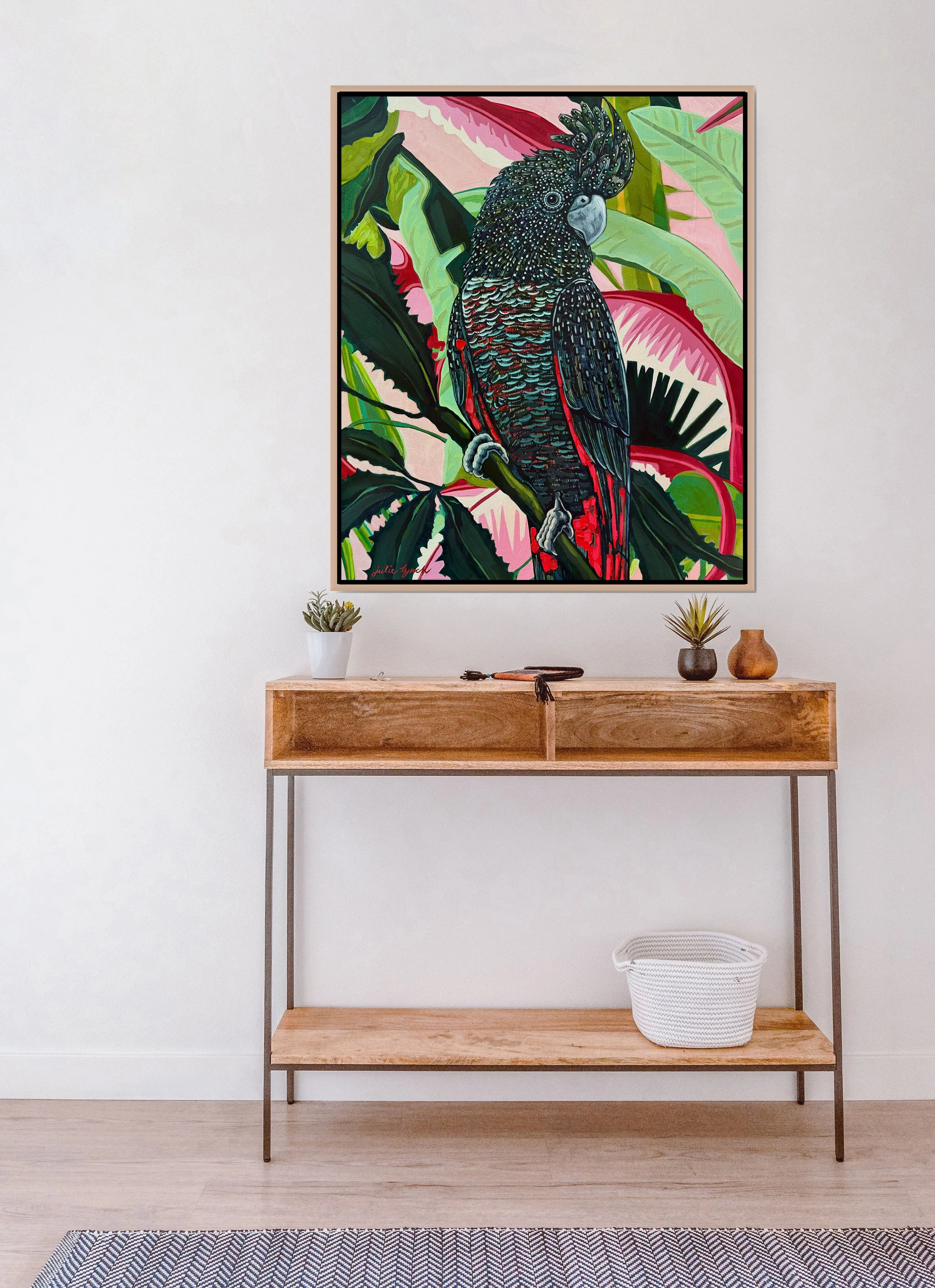 Julie Red Tailed Black Cockatoo hallway.jpg