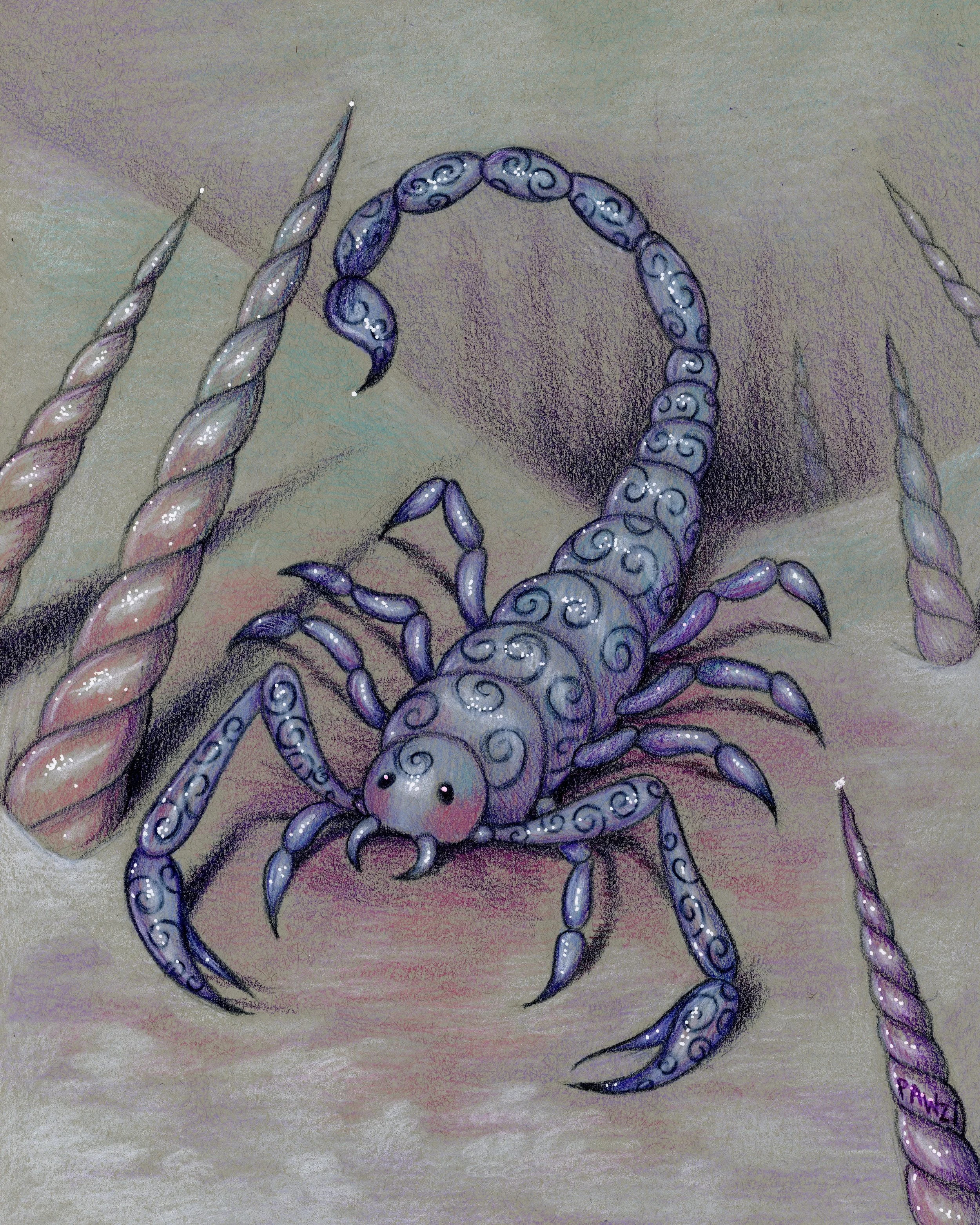 "The Wanderer" colored pencils on paper