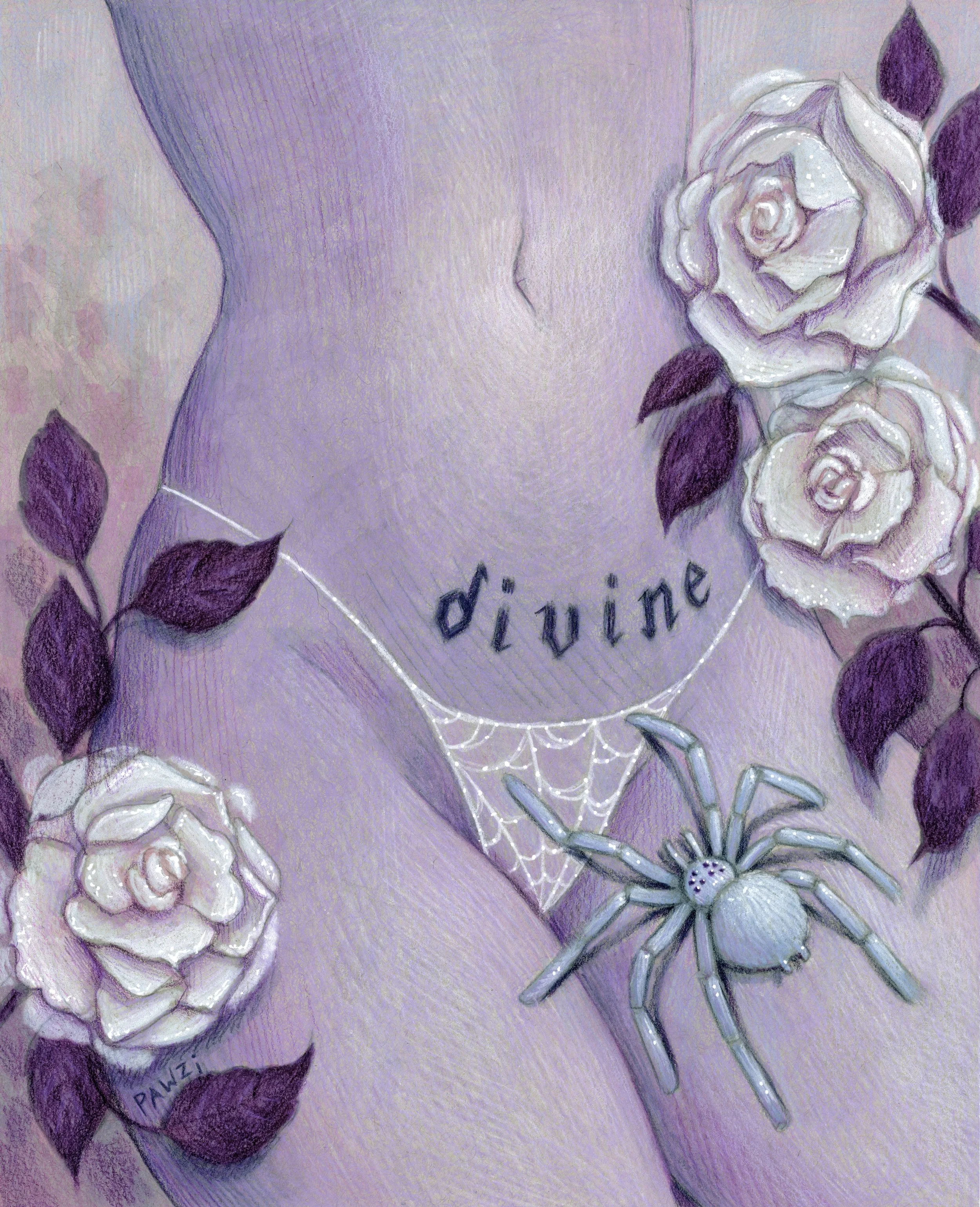 "Divine" colored pencils on paper