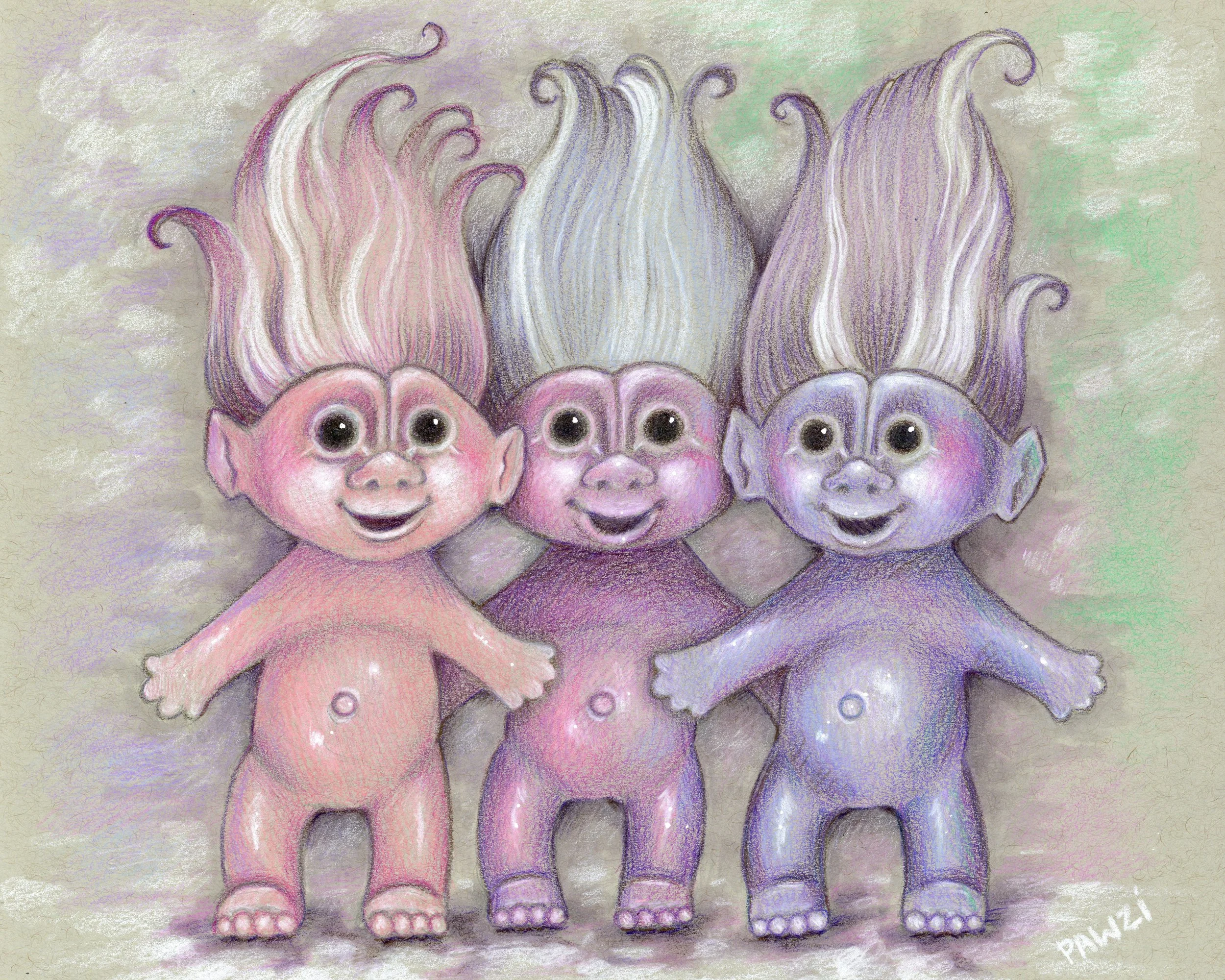 "Best Friends Forever" colored pencils on paper