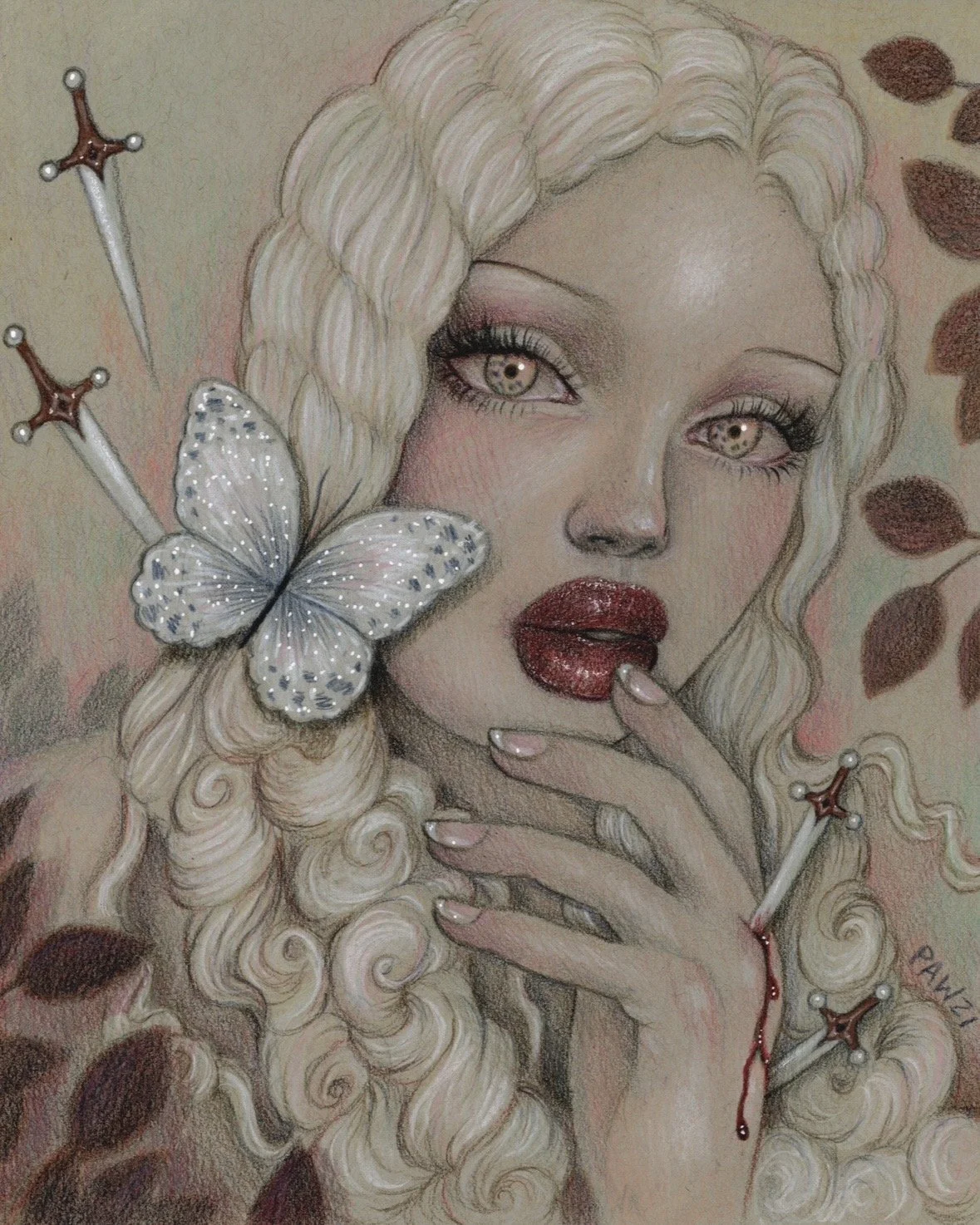 "Stella" colored pencils on paper