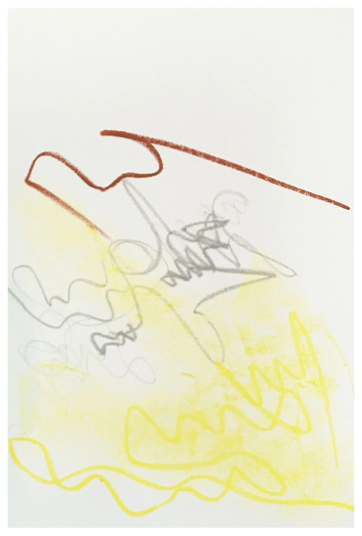 Mさんはおうちの近くに幼稚園があるそうですが、元気な子どもたちの声と、運動会練習中の先生の厳しい指導の声が聴こえてたそう。この絵を観ていてあなたにはどんな感情が起こりますか?