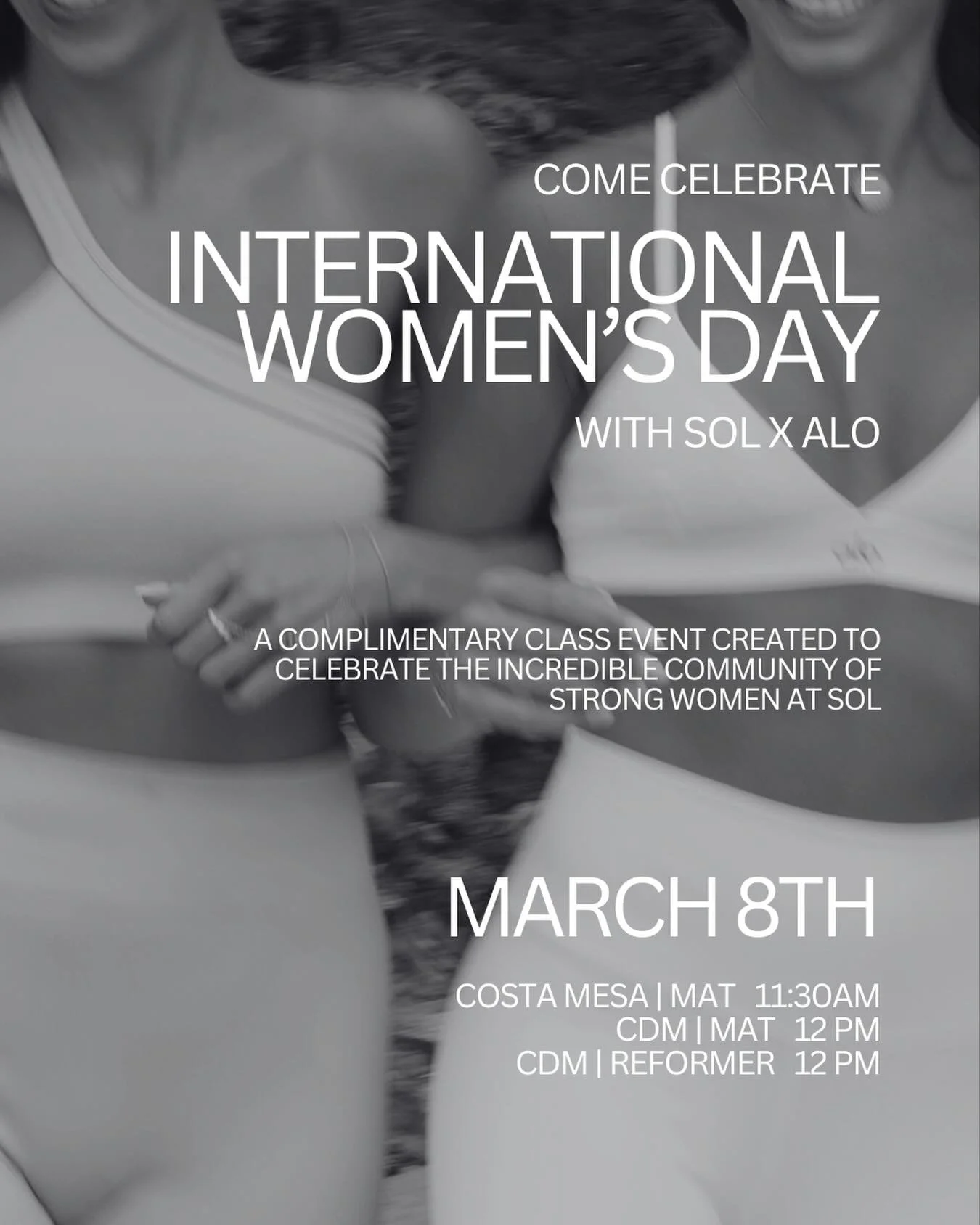 To celebrate International Women&rsquo;s Day, we&rsquo;re partnering with @alo for a special morning of Pilates and community.

Join us March 8th at our Costa Mesa and CDM studios. This complimentary event includes curated gifts from Alo as a thank-y