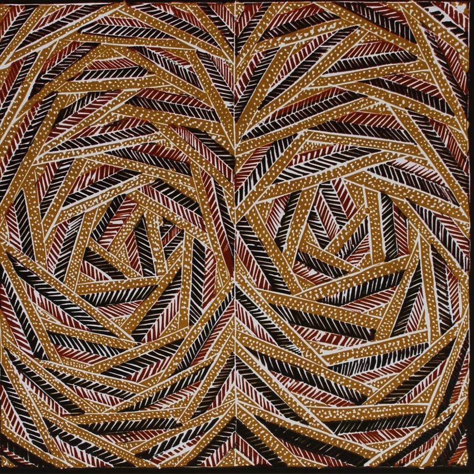 Jilamara artists are renowned both nationally and internationally for their distinctive Tiwi style. Their contemporary creations draw inspiration from ceremonial body painting motifs, clan totems, and the rich tapestry of Tiwi creation narratives.
Ut