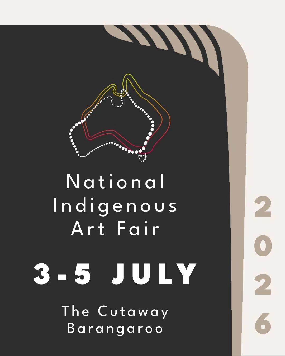 National Indigenous Art Fair 2026 is from the 3&ndash;5 July 👣❤️

Join us on Gadigal Land at The Cutaway, Barangaroo.

Featuring over 100 remote Indigenous artists, 30+ remote Indigenous art centres, and a full program of performances, workshops and
