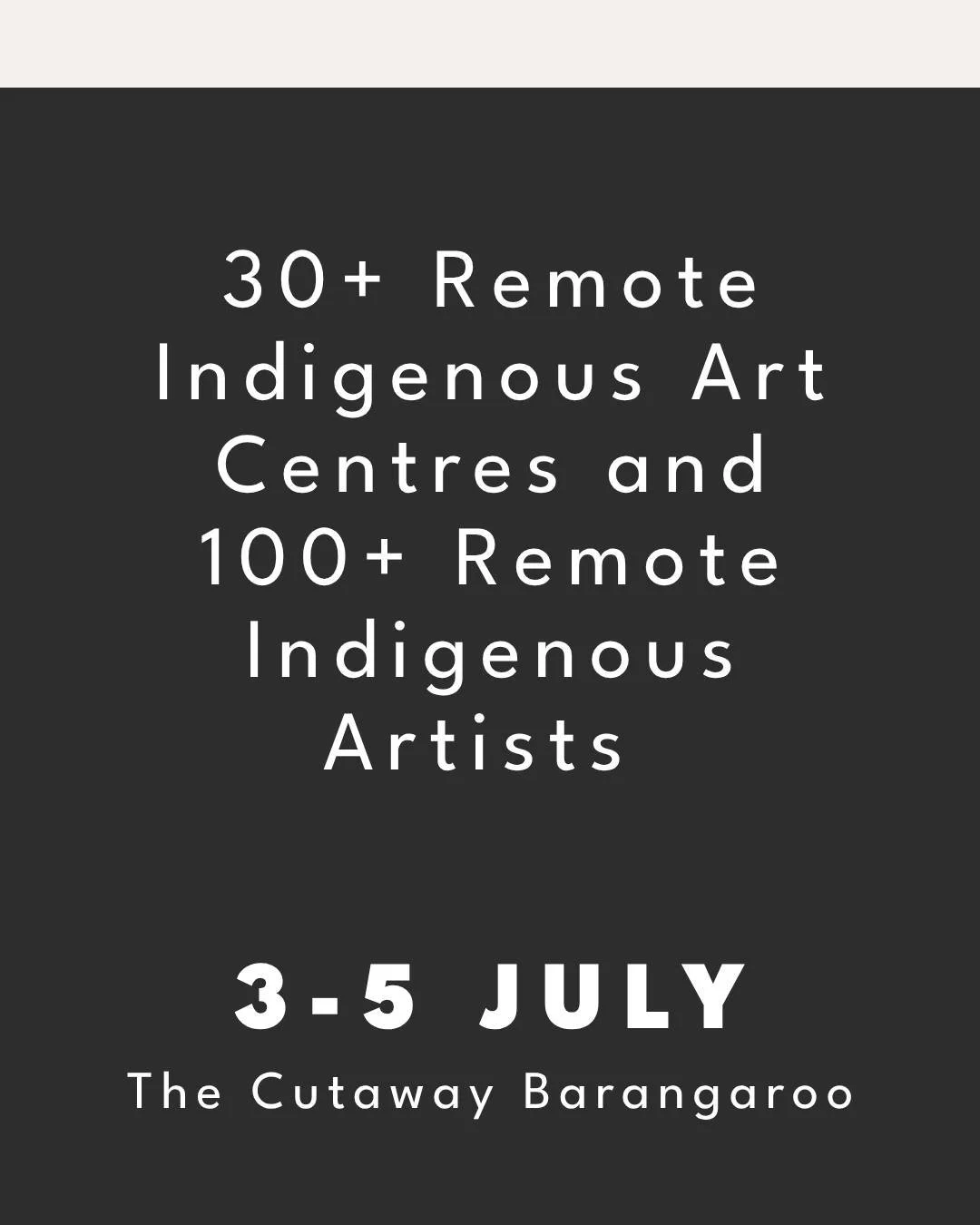 The National Indigenous Art Fair 2026 is on Gadigal Land at The Cutaway, Barangaroo on the 3-5 July.

Featuring over 100 remote Indigenous artists, 30+ remote Indigenous art centres, and a full program of performances, workshops and cultural experien