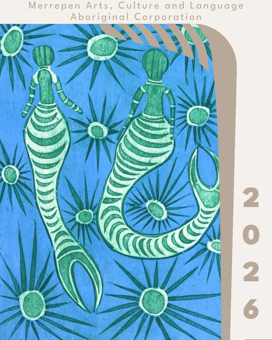 Merrepen Arts, Culture and Language Aboriginal Corporation will be at the National Indigenous Art Fair 2026 returning to The Cutaway, Barangaroo, 3&ndash;5 July ❤️🎨👣 
 
Merrepen Arts was established in 1986 and in 2026 we are celebrating 40 years. 