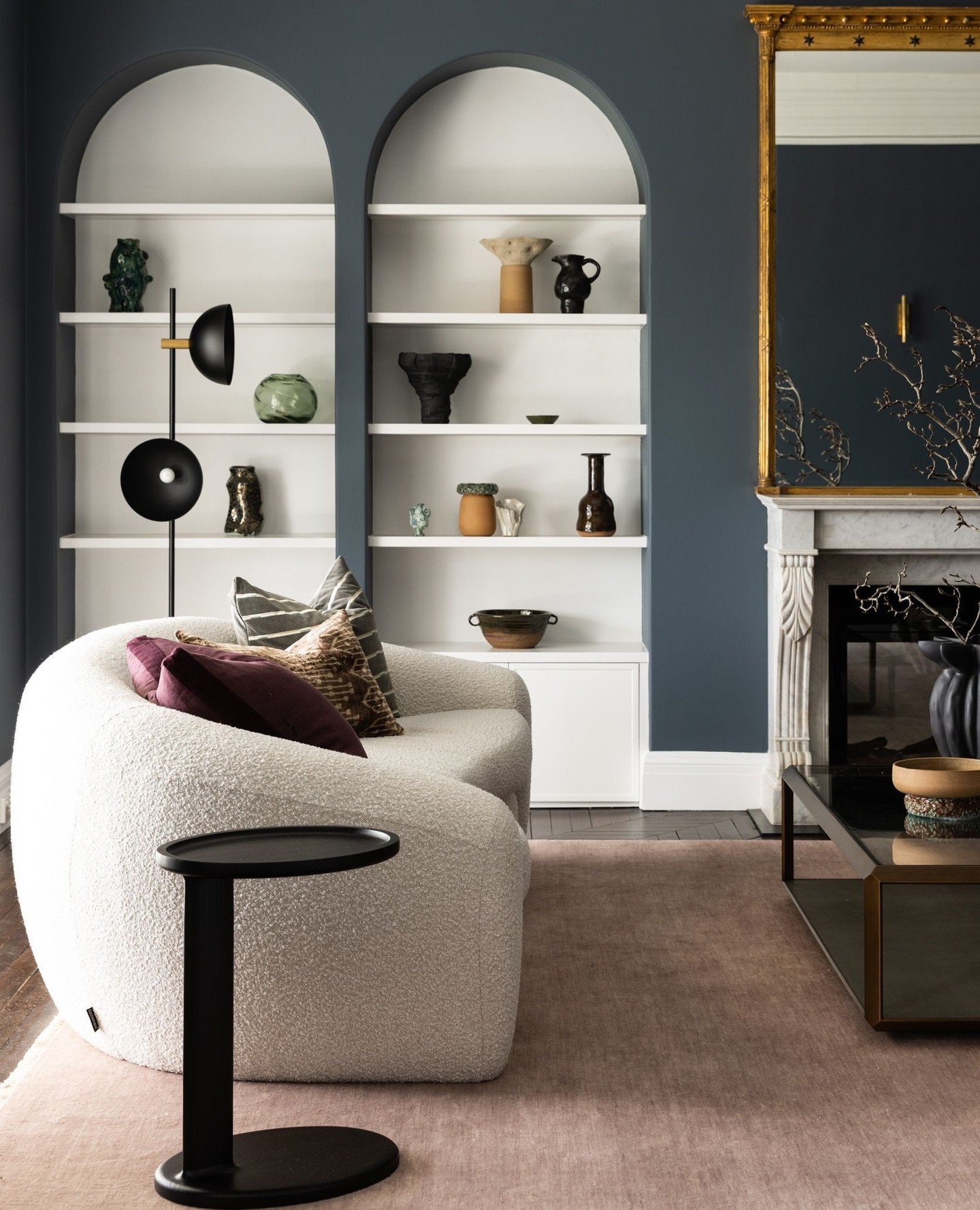 We love this room. Our aim was to breath new life into this beautiful heritage space.⁠
⁠
We used a deep, moody blue from @porterspaints to add contrast and let the original detailing shine.⁠
⁠
We added crisp white joinery and woodwork, teamed with a 