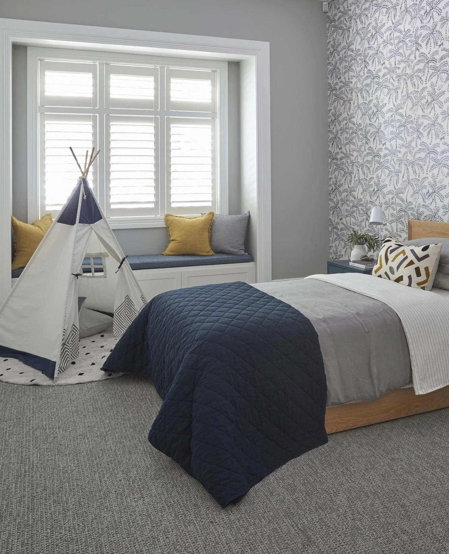 A small room with a big brief &mdash; and one we loved.⁠
⁠
This little boys&rsquo; room at our Mosman Village House was designed to invite play, imagination and creativity, without tipping into anything too themed or short-lived. Colour does the heav