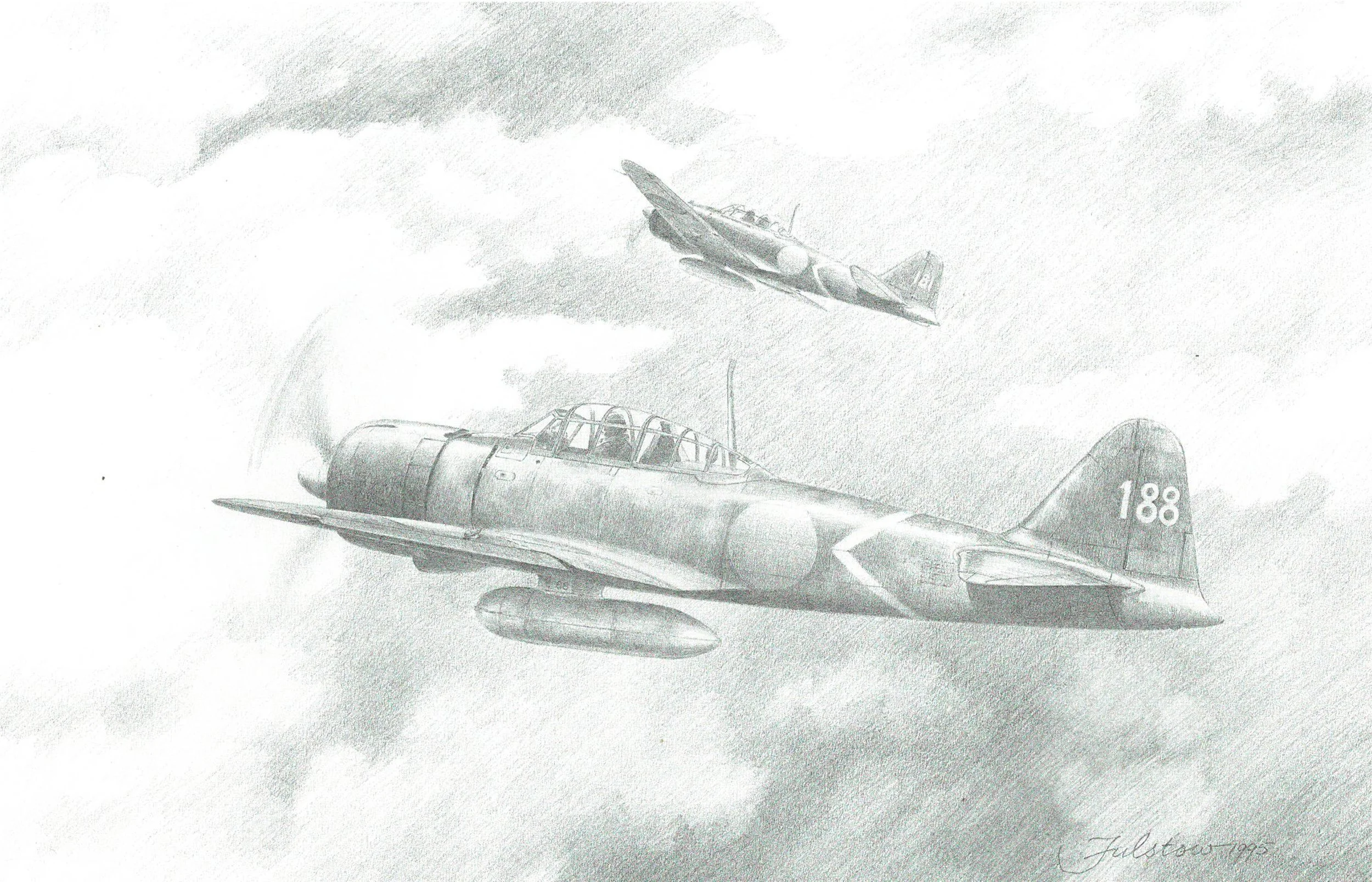 Zero A6M3 - Wings of the Warriors - Ron Fulstow