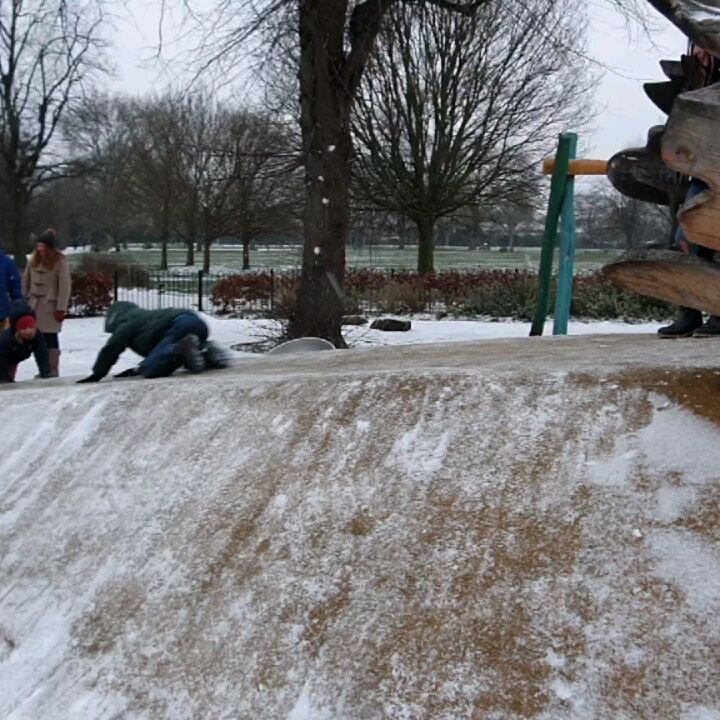 Slip, slide and snow in #wormholtpark 
❄☃️💙
#W12 #whitecity #loveparks #localpark #parklife