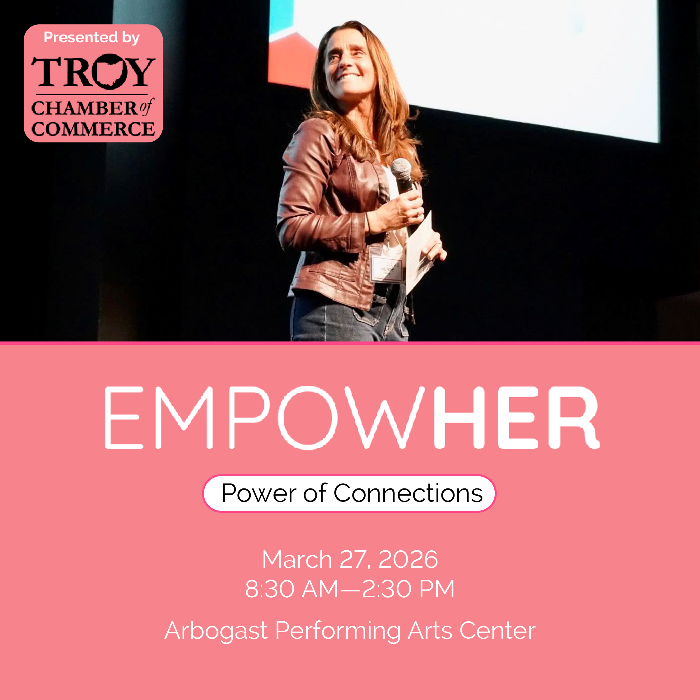 Wendy Roop speaking with EmpowHER event on March 27, 2026 from 8:30am-2:30pm at the Arbogast Performing Arts Center in Troy, OH 