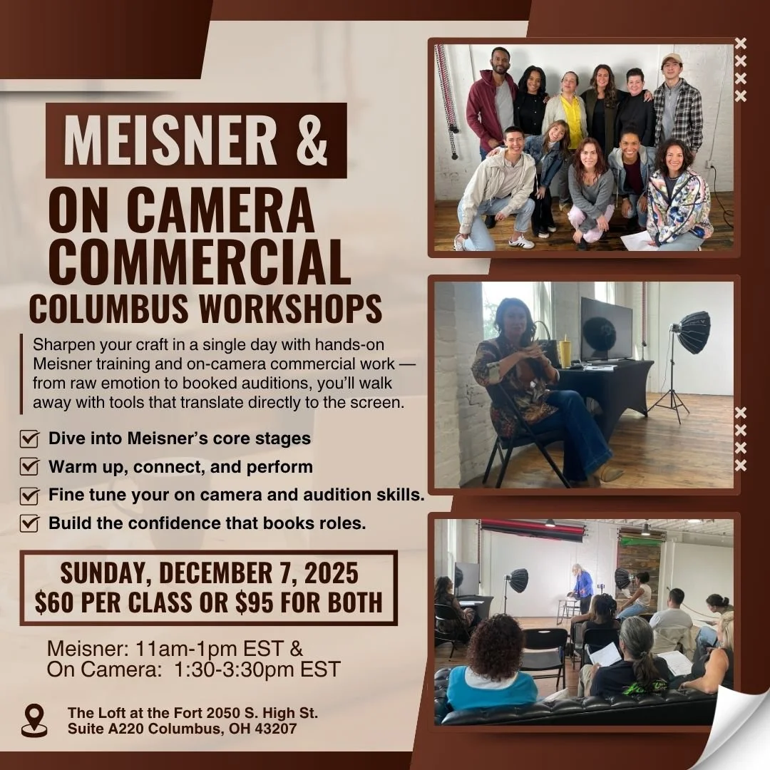 The Meisner Approach & On Camera Commercial - In Person December Workshop - Columbus, OH