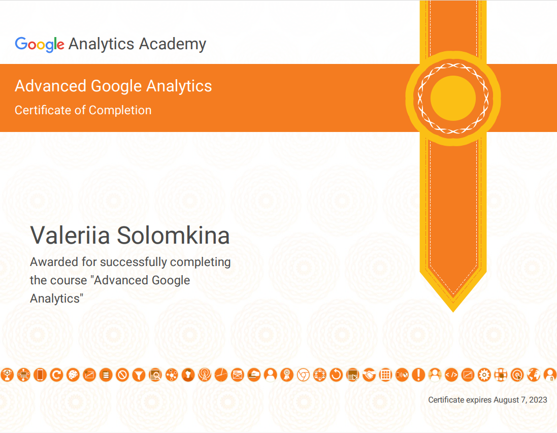 Google Analytics Advanced Certificate
