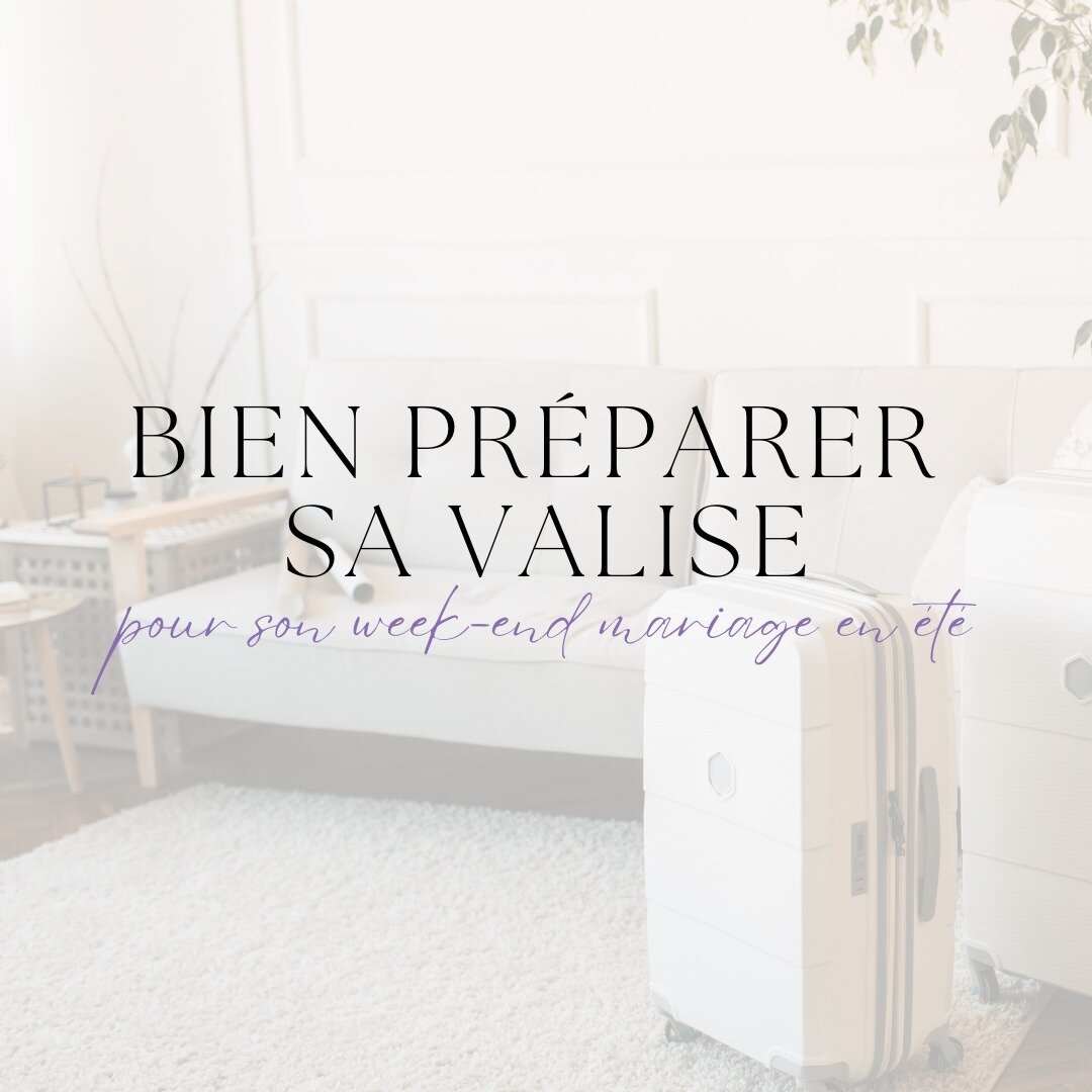 Aujourd'hui je vous donne mes conseils pour ne rien oublier dans votre valise pour votre mariage en &eacute;t&eacute;. 

Quelques accessoires sont indispensables pour vous faciliter la vie, et certains petits d&eacute;tails vont faire toute la diff&e