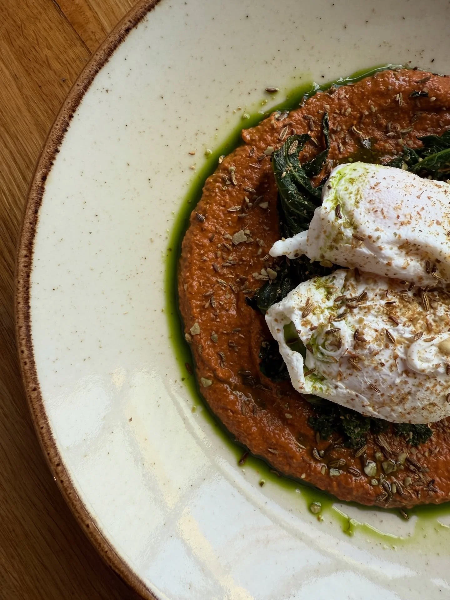 A few sexy specials to enjoy in the sunshine today 🙌

&bull; roasted red pepper and walnut dip &bull; greens &bull; poached eggs &bull; parsley oil &bull; 

&bull; smoked mackerel and horseradish pate &bull; sourdough toast &bull; pickled red onions