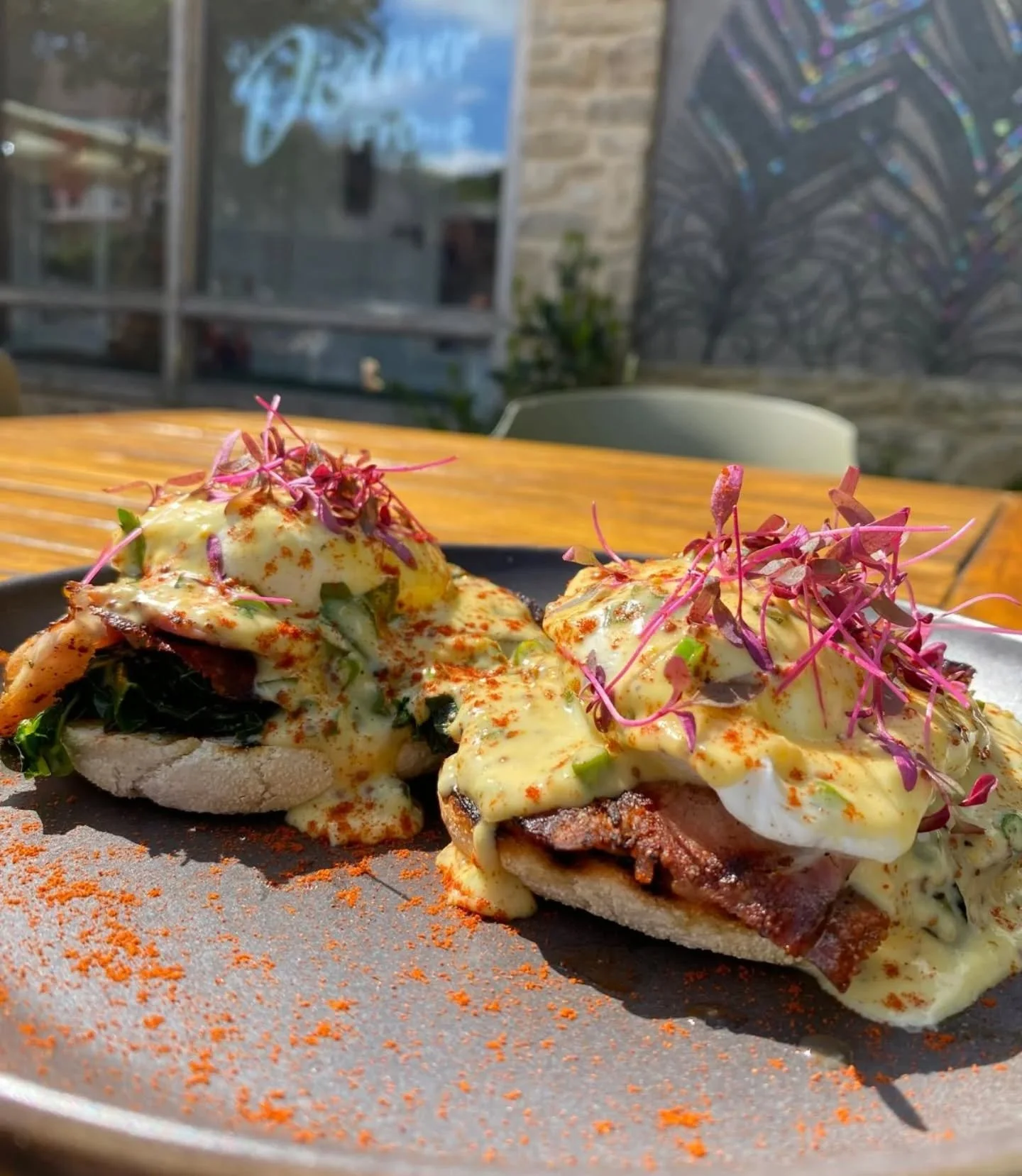New specials alert!! Back by popular demand 

🥚Mustard Maple Benedict: 
Toasted English muffin, roasted gammon, kale, poached eggs, mustard Maple hollandaise. 

🍔Big Mouth Burger:
Toasted brioche, smoky mustard, mayo, beef patty, cheddar cheese, ba