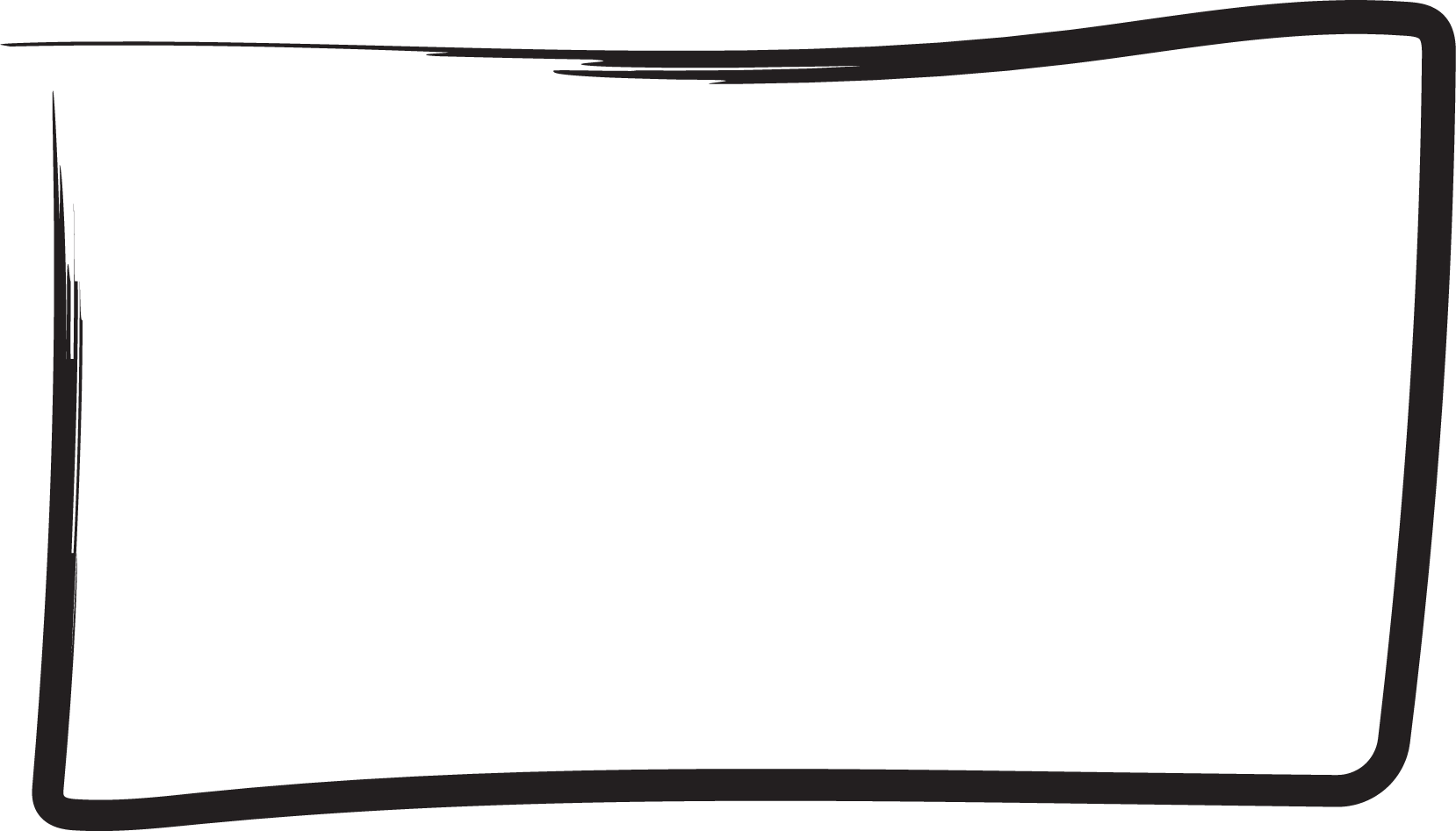 A hand drawn black rectangle.