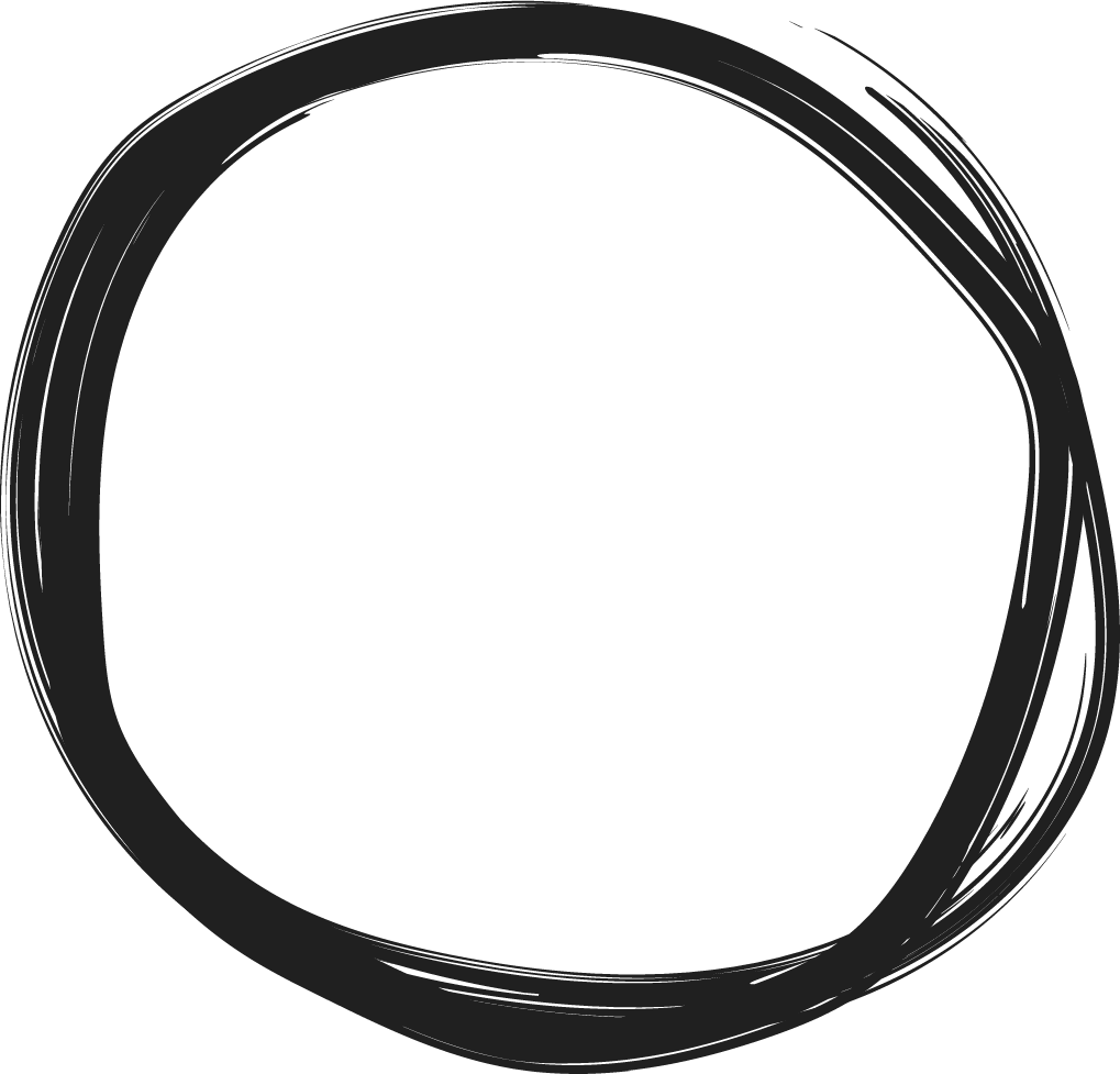 A hand drawn black circle.
