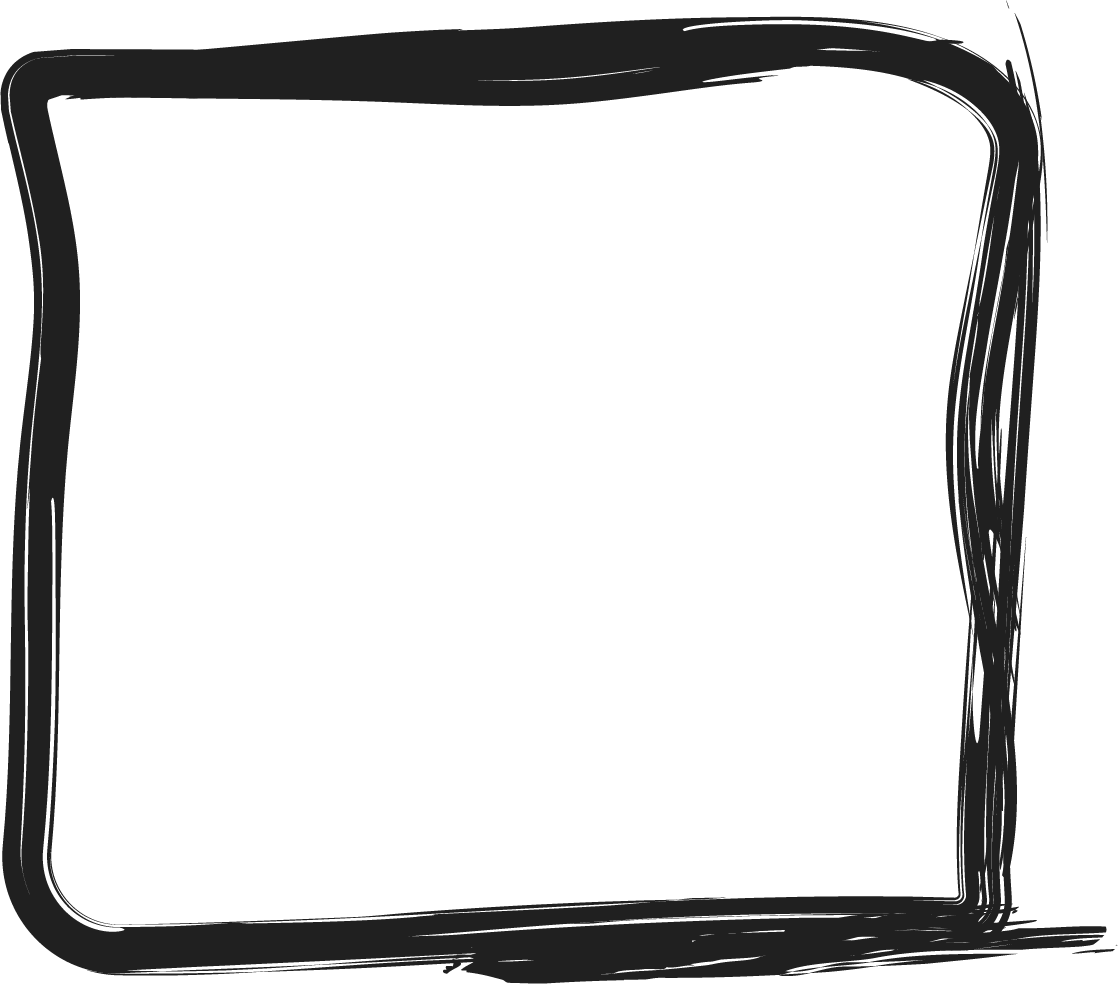 A hand drawn black square.