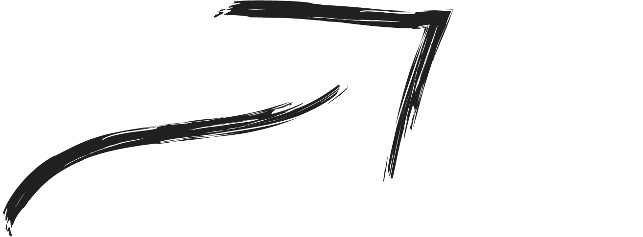 A hand drawn black arrow pointing towards the top right.