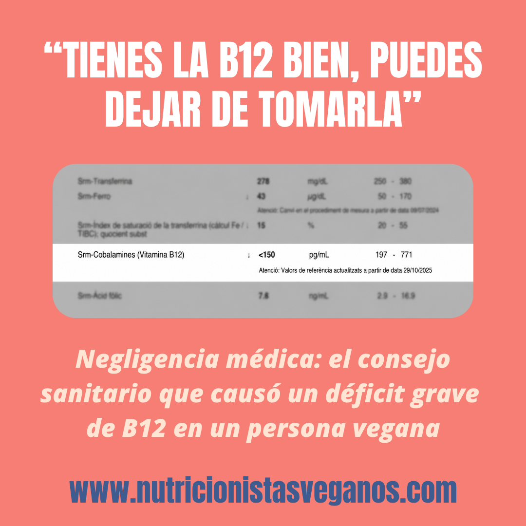 La suplementación con vitamina B12 en la alimentación vegana, vegetariana y flexivegetariana ¡NO ES UNA OPCIÓN!