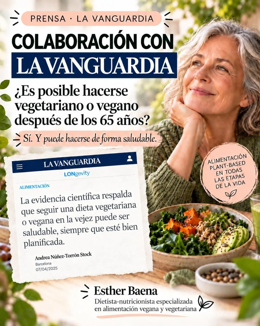 Colaboración con La Vanguardia: ¿es posible hacerse vegano o vegetariano después de los 65 años?
