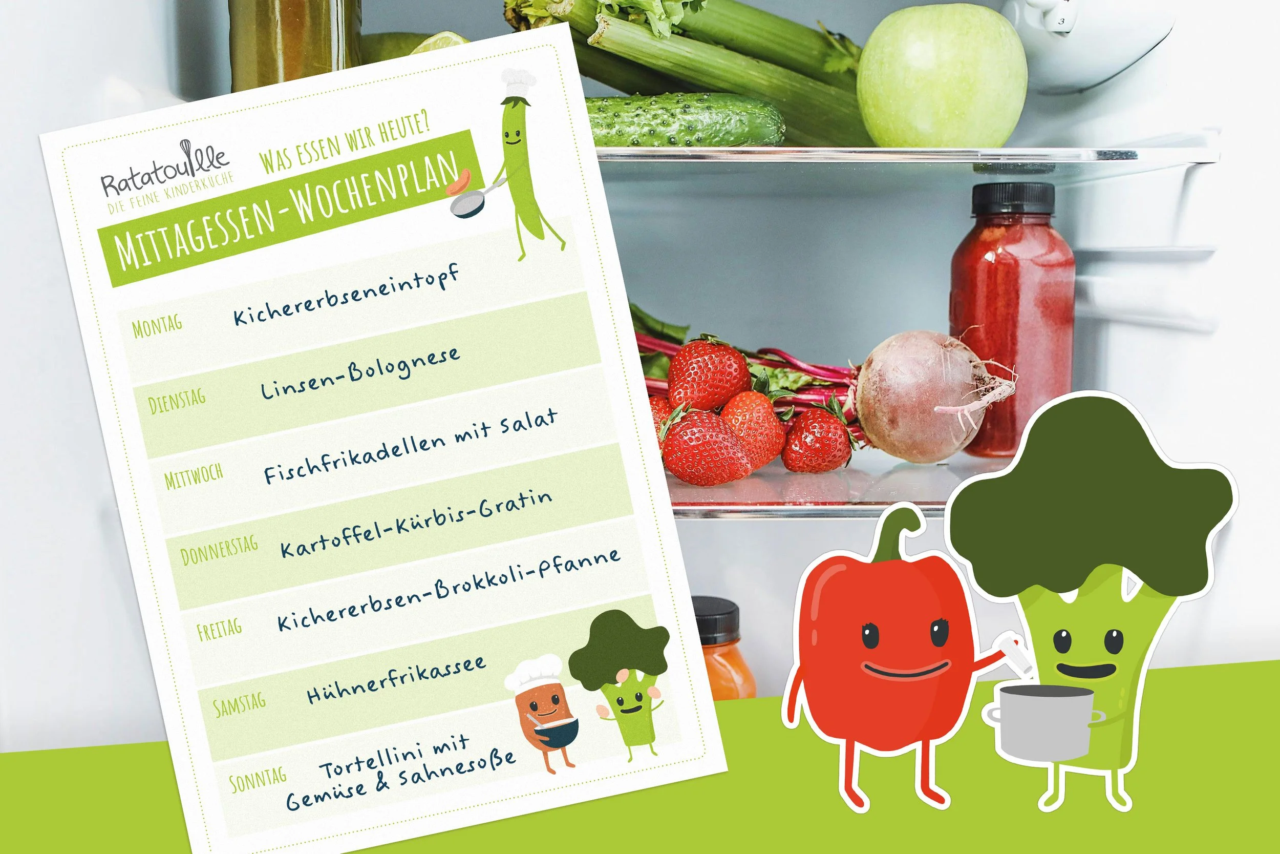 Mittagessen-Wochenplan!